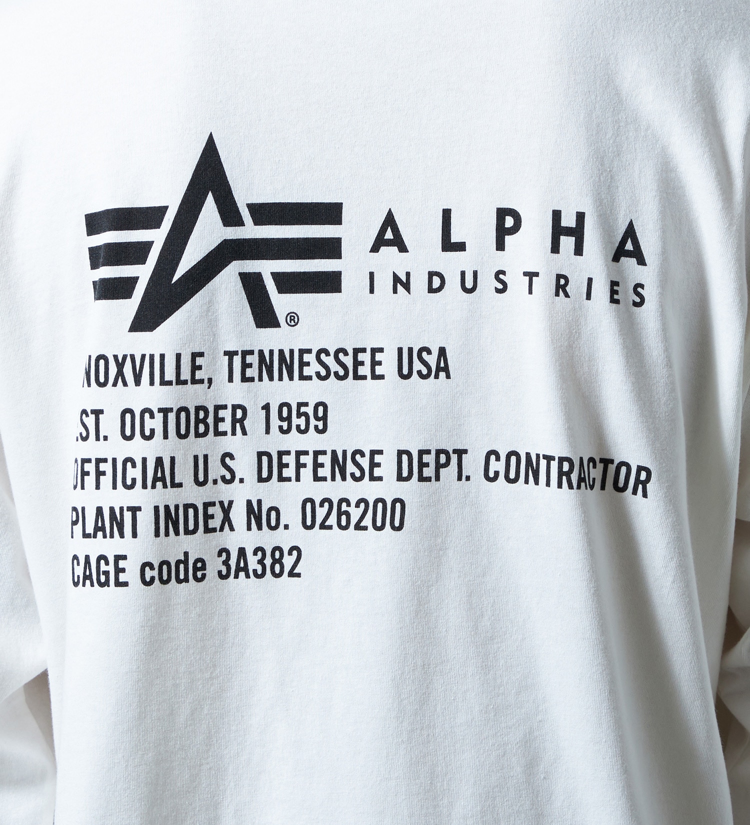 ALPHA(アルファ)のCAGE CODE プリントTシャツ 長袖|トップス/Tシャツ/カットソー/メンズ|ホワイト