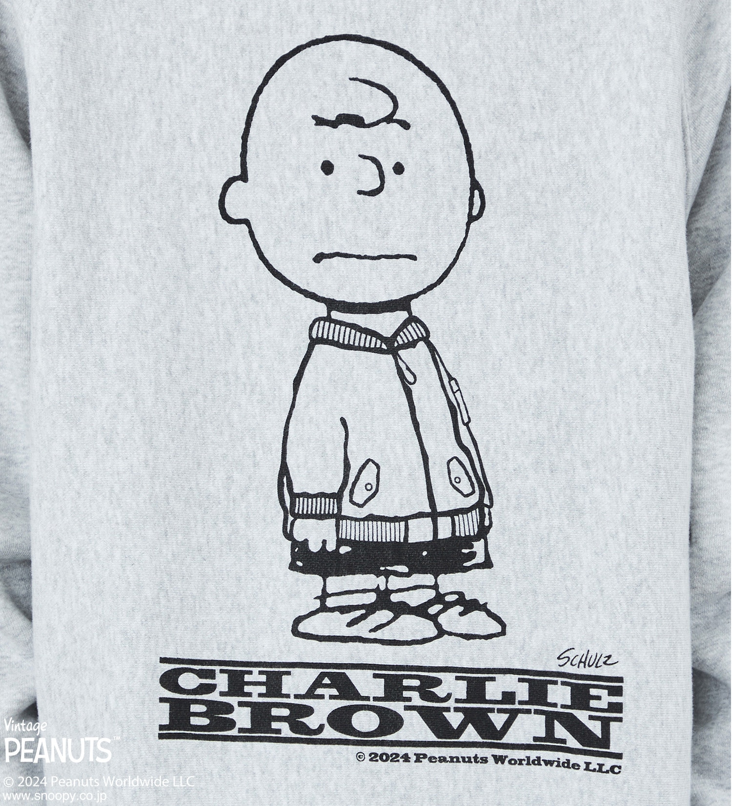 ALPHA(アルファ)の【PEANUTS x ALPHA】 ラグランスウェット長袖 (チャーリー・ブラウン)|トップス/スウェット/メンズ|ヘザ－グレー