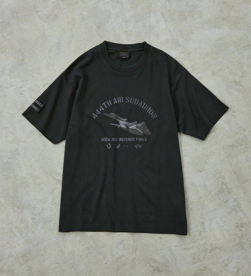 ALPHA(アルファ)の【ALPHAxACE COMBAT】PIGMENT PRINT Tシャツ (ADFX01)|トップス/Tシャツ/カットソー/メンズ|ブラック