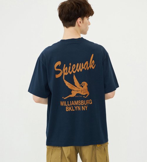 SPIEWAK(スピワック)のグラフィックTシャツ BKLYN NY 半袖|トップス/Tシャツ/カットソー/メンズ|ネイビー