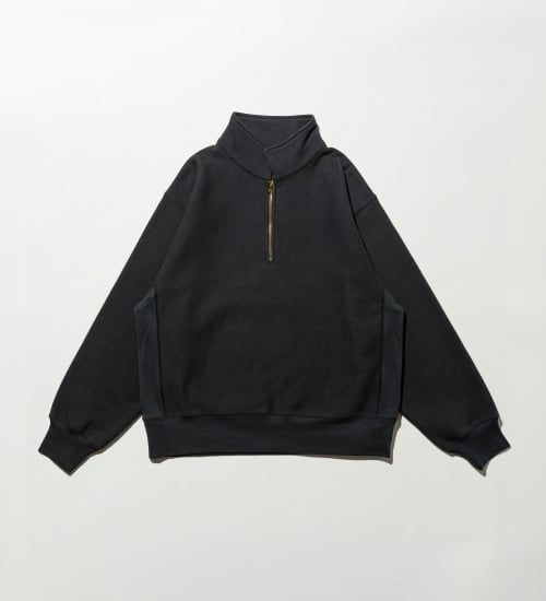 ハーフジップスウェット