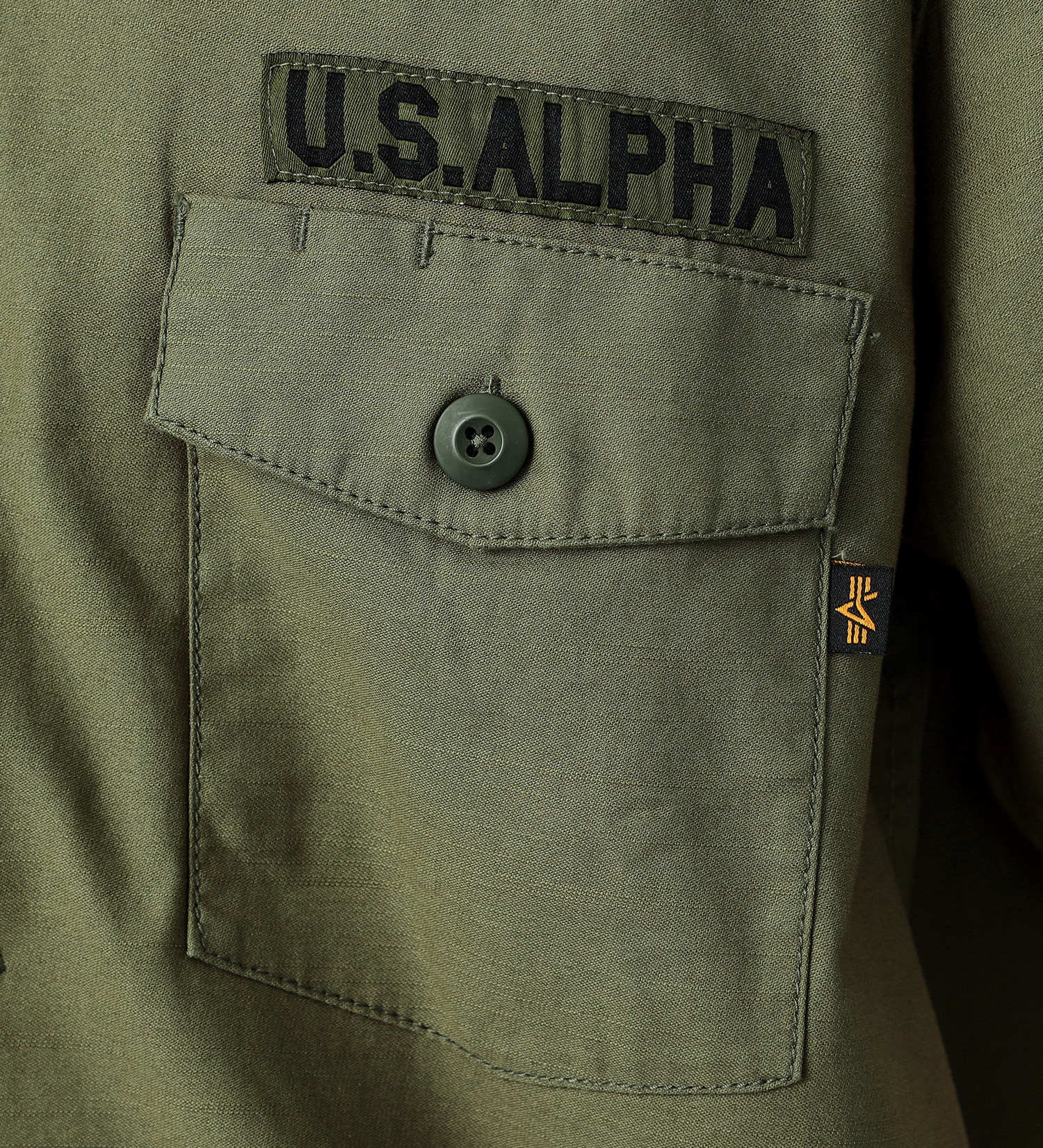 ALPHA(アルファ)の【試着対象】スーベニアバック刺繍 半袖ミリタリーシャツ|トップス/シャツ/ブラウス/メンズ|アーミー