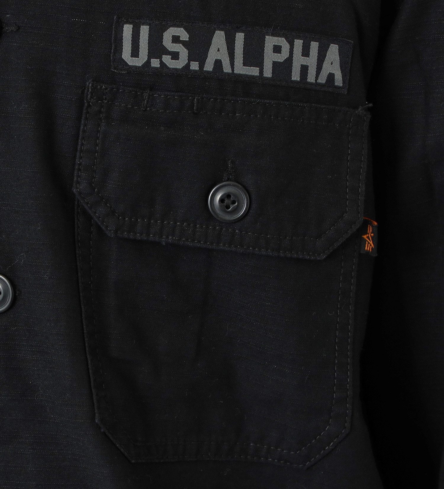 ALPHA(アルファ)の【GW SALE】【大きいサイズ】パッチドミリタリーシャツ|トップス/シャツ/ブラウス/メンズ|ブラック