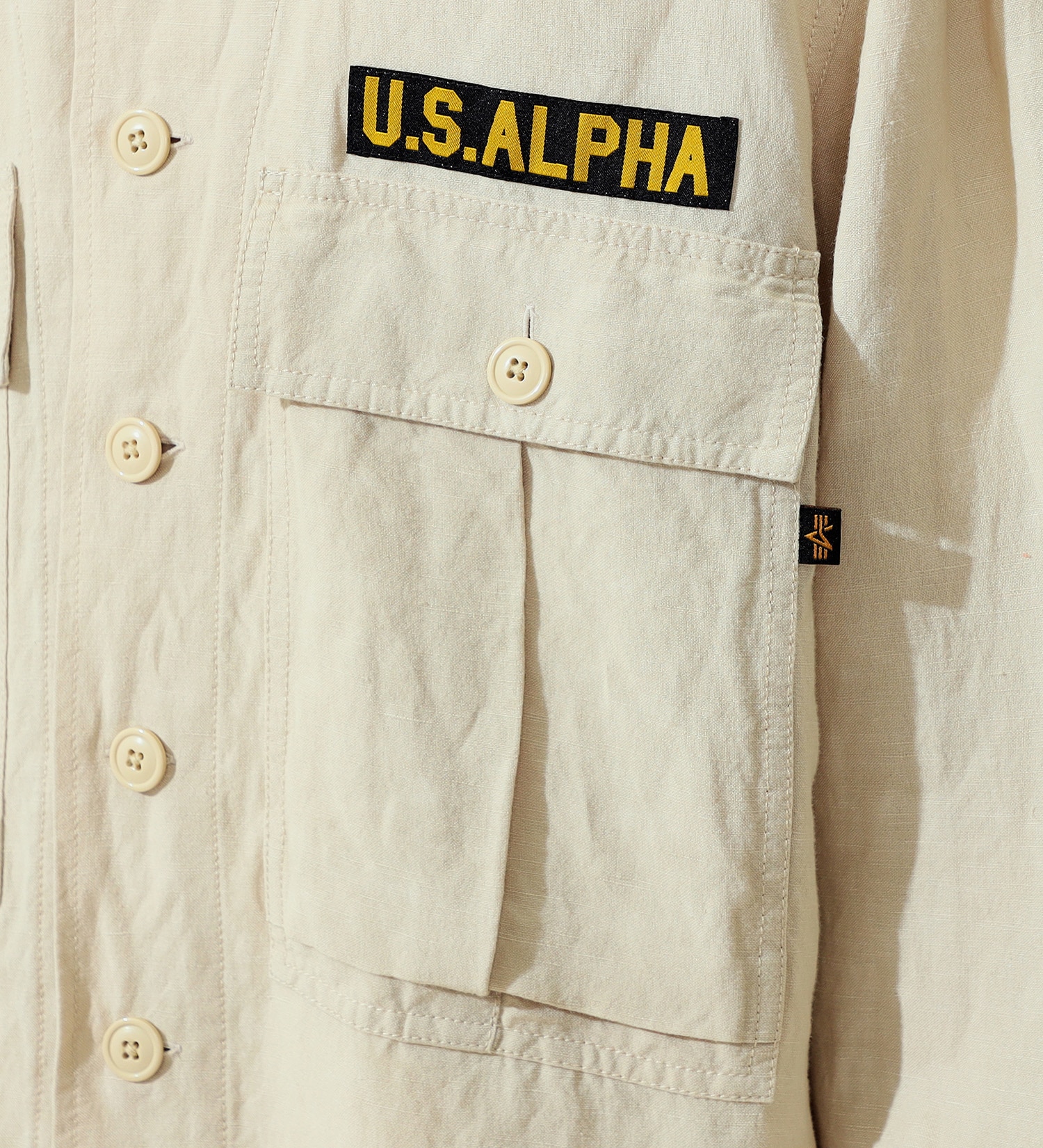 ALPHA(アルファ)のユーティリティリネンシャツ 長袖|トップス/シャツ/ブラウス/メンズ|ベージュ系その他
