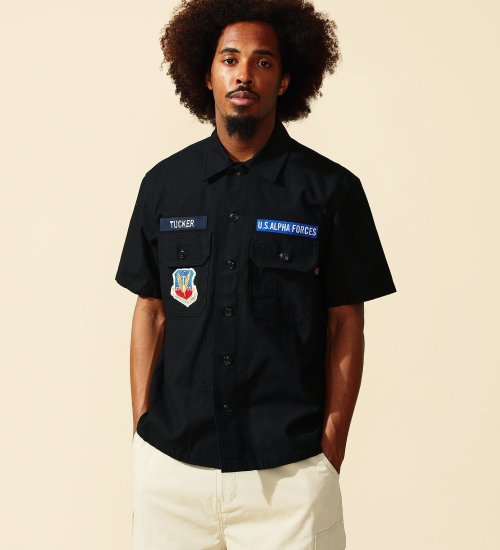 ALPHA(アルファ)のユーティリティパッチドシャツ 半袖|トップス/シャツ/ブラウス/メンズ|ブラック
