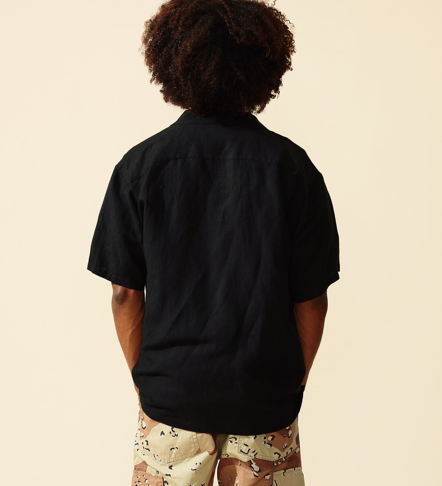 ALPHA(アルファ)の【大きいサイズ】ユーティリティリネンシャツ 半袖|トップス/シャツ/ブラウス/メンズ|ブラック