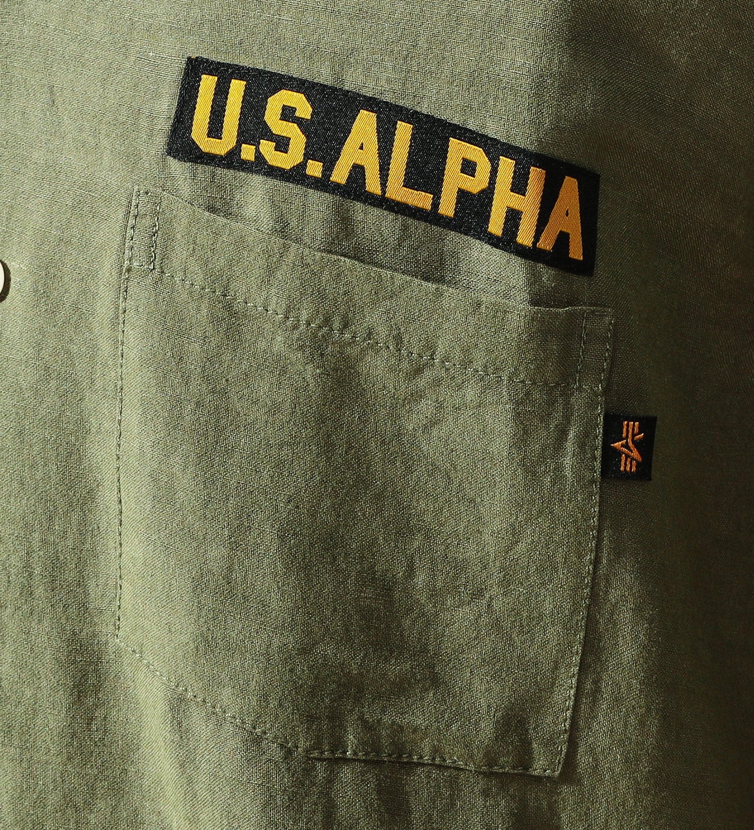 ALPHA(アルファ)の【大きいサイズ】ユーティリティリネンシャツ 半袖|トップス/シャツ/ブラウス/メンズ|オリーブ