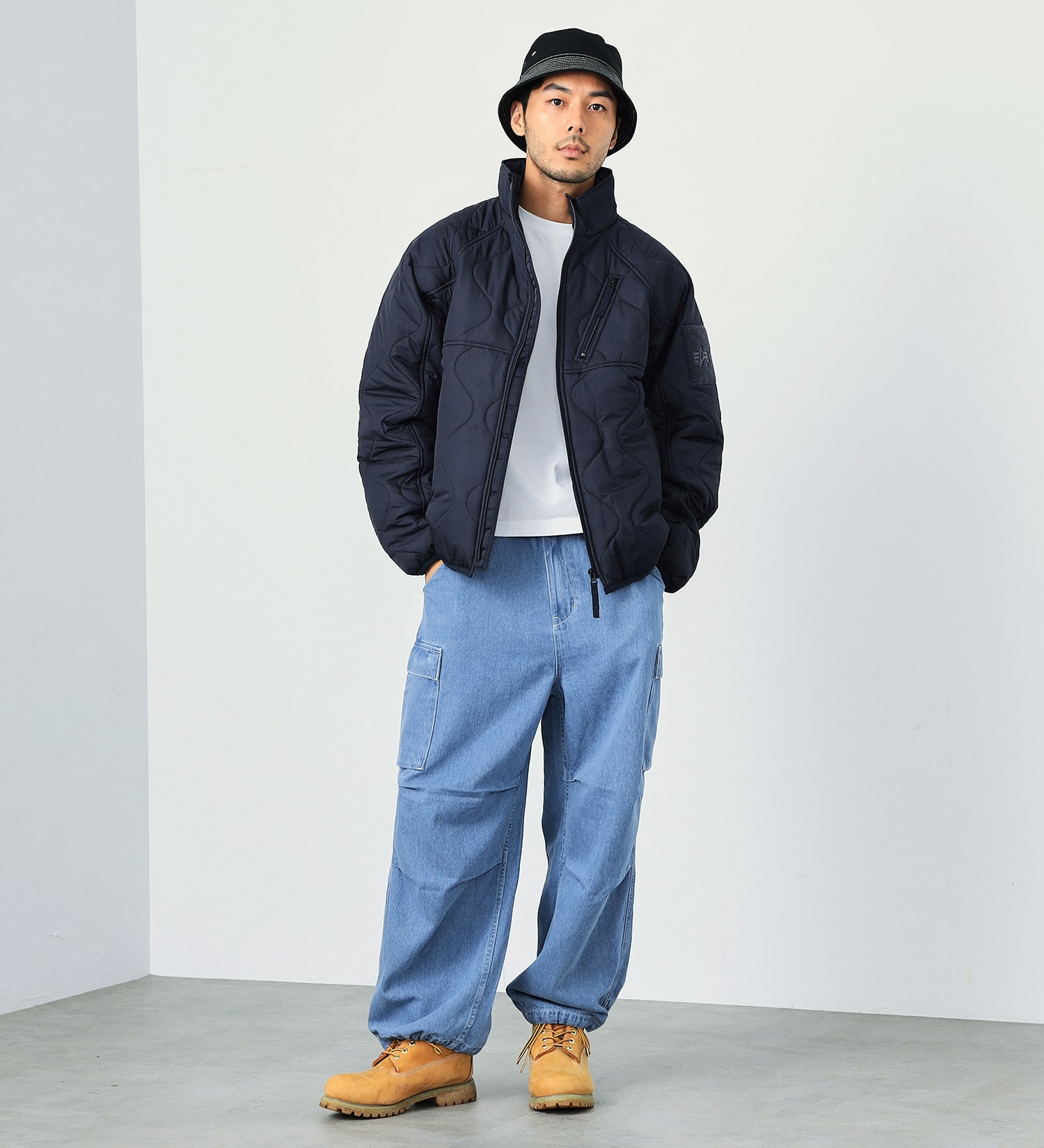 EDWIN(エドウイン)の【SALE】WEB限定【ユニセックス】EDWIN STEPMARK バルーンデニムカーゴパンツ|パンツ/カーゴパンツ/メンズ|淡色ブルー