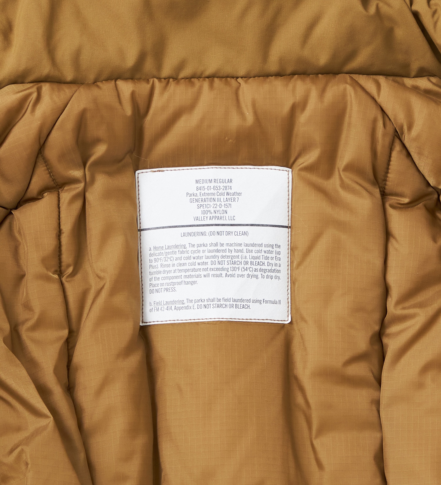 VALLEY APPAREL(バレー アパレル)のVA USA ECWCS GEN3 LEVEL7 JKT COYOTE|ジャケット/アウター/ミリタリージャケット/メンズ|ライトブラウン