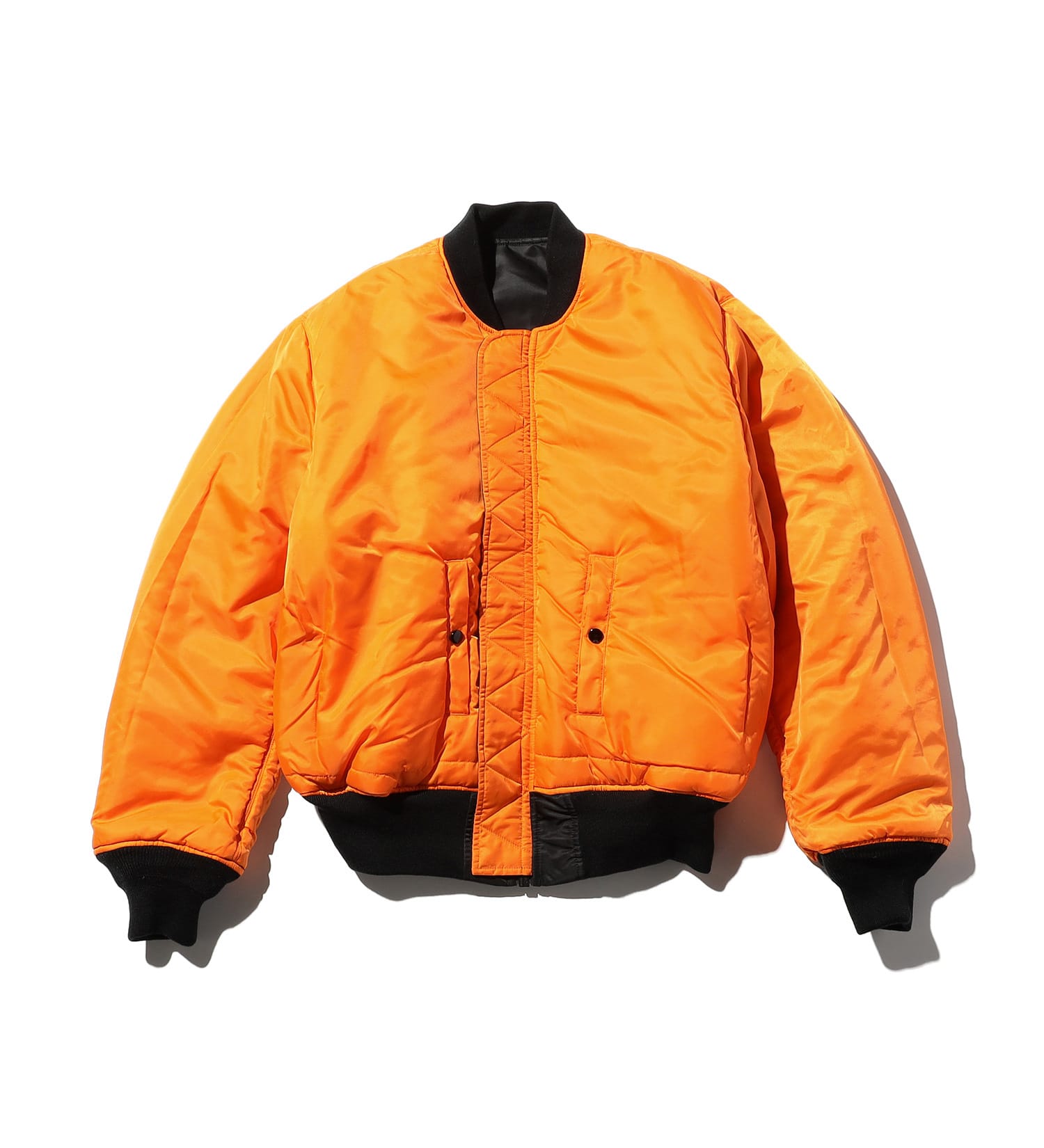 VALLEY APPAREL(バレー アパレル)の【大きいサイズ】MA-1 フライトナイロンジャケット|ジャケット/アウター/ミリタリージャケット/メンズ|ブラック