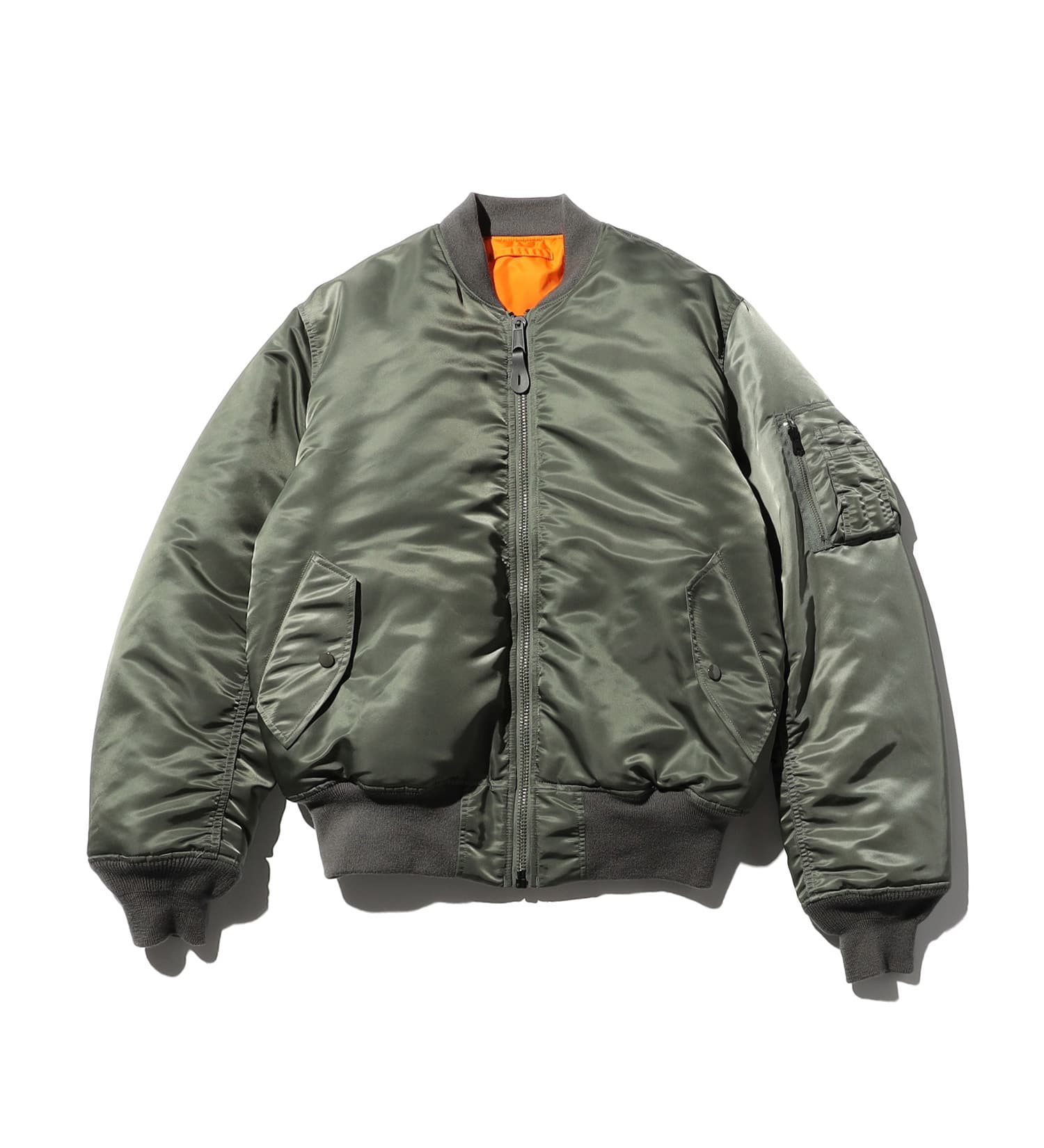 VALLEY APPAREL(バレー アパレル)の【大きいサイズ】MA-1 フライトナイロンジャケット|ジャケット/アウター/ミリタリージャケット/メンズ|グレー