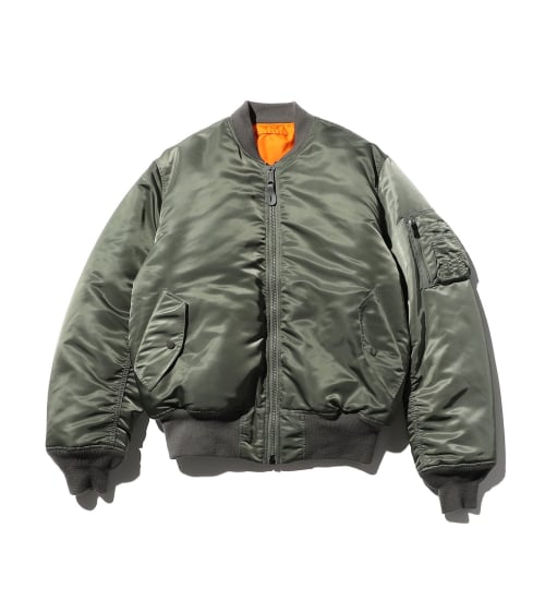 VALLEY APPAREL(バレー アパレル)の【大きいサイズ】MA-1 フライトナイロンジャケット|ジャケット/アウター/ミリタリージャケット/メンズ|グレー