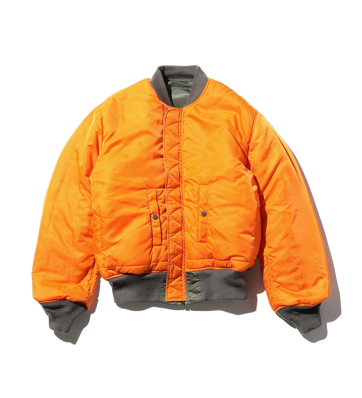 VALLEY APPAREL(バレー アパレル)の【大きいサイズ】MA-1 フライトナイロンジャケット|ジャケット/アウター/ミリタリージャケット/メンズ|グレー