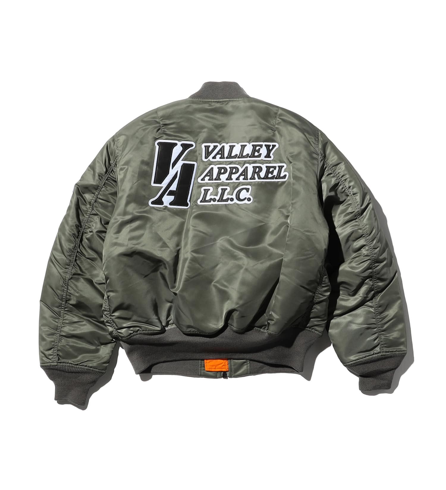 VALLEY APPAREL(バレー アパレル)のバックエンブレムMA-1 フライトナイロンジャケット|ジャケット/アウター/ミリタリージャケット/メンズ|グレー系その他
