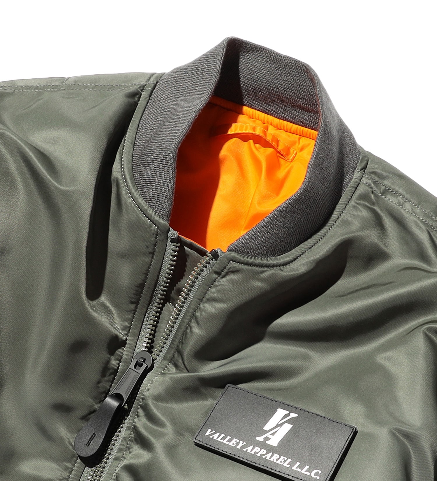 VALLEY APPAREL(バレー アパレル)のバックエンブレムMA-1 フライトナイロンジャケット|ジャケット/アウター/ミリタリージャケット/メンズ|グレー系その他