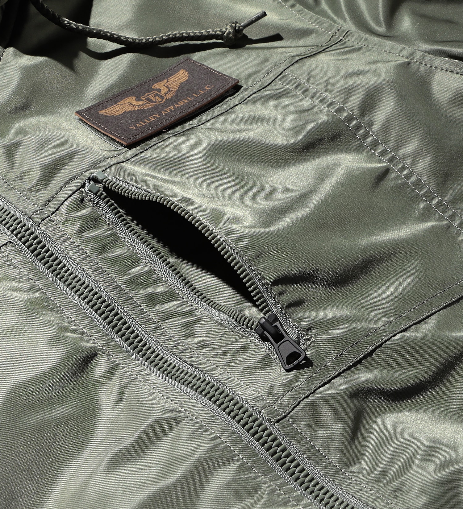 VALLEY APPAREL(バレー アパレル)のフーデッドリブフライトナイロンジャケット|ジャケット/アウター/ミリタリージャケット/メンズ|グレー系その他
