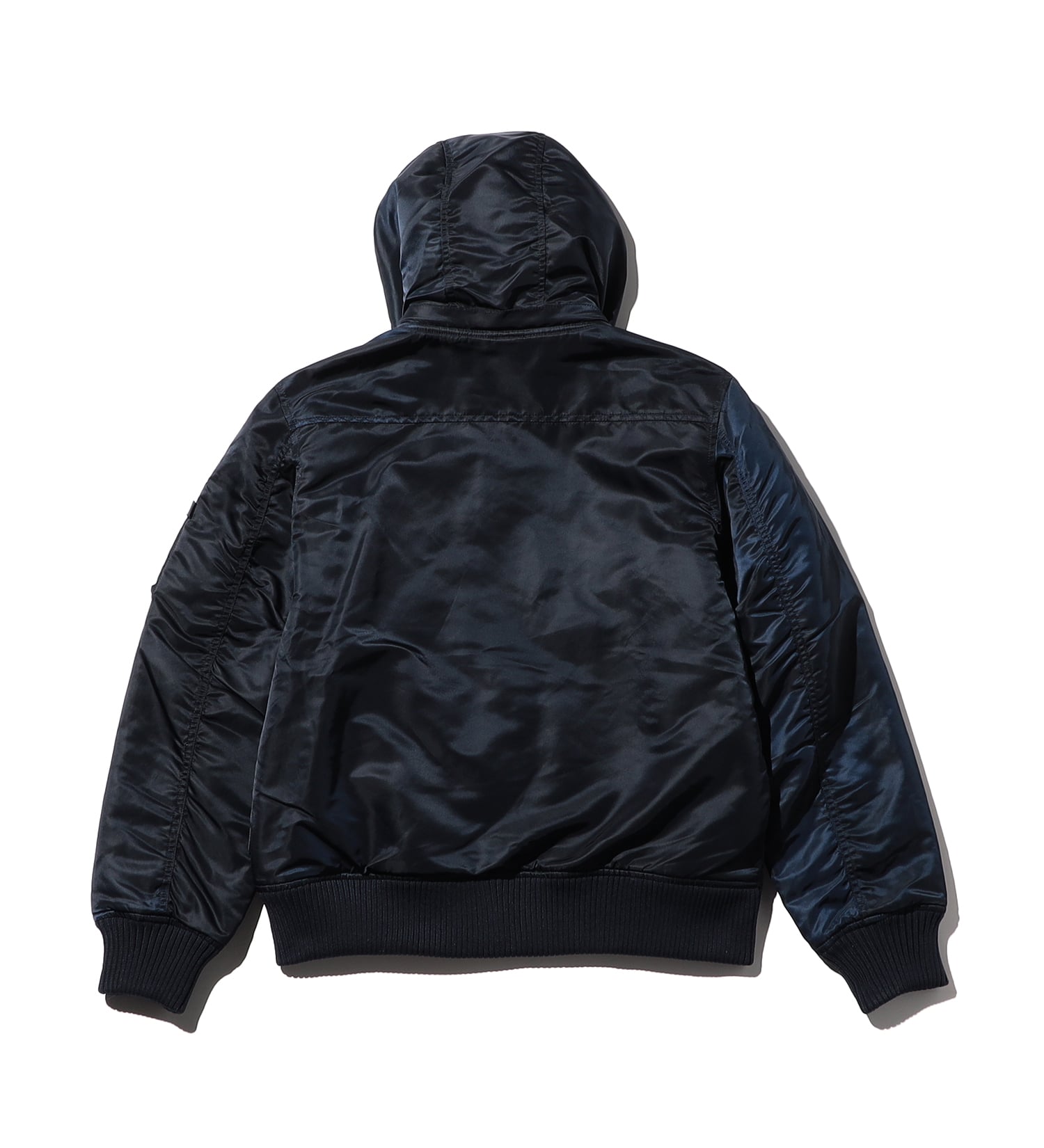 VALLEY APPAREL(バレー アパレル)のフーデッドリブフライトナイロンジャケット|ジャケット/アウター/ミリタリージャケット/メンズ|ネイビー