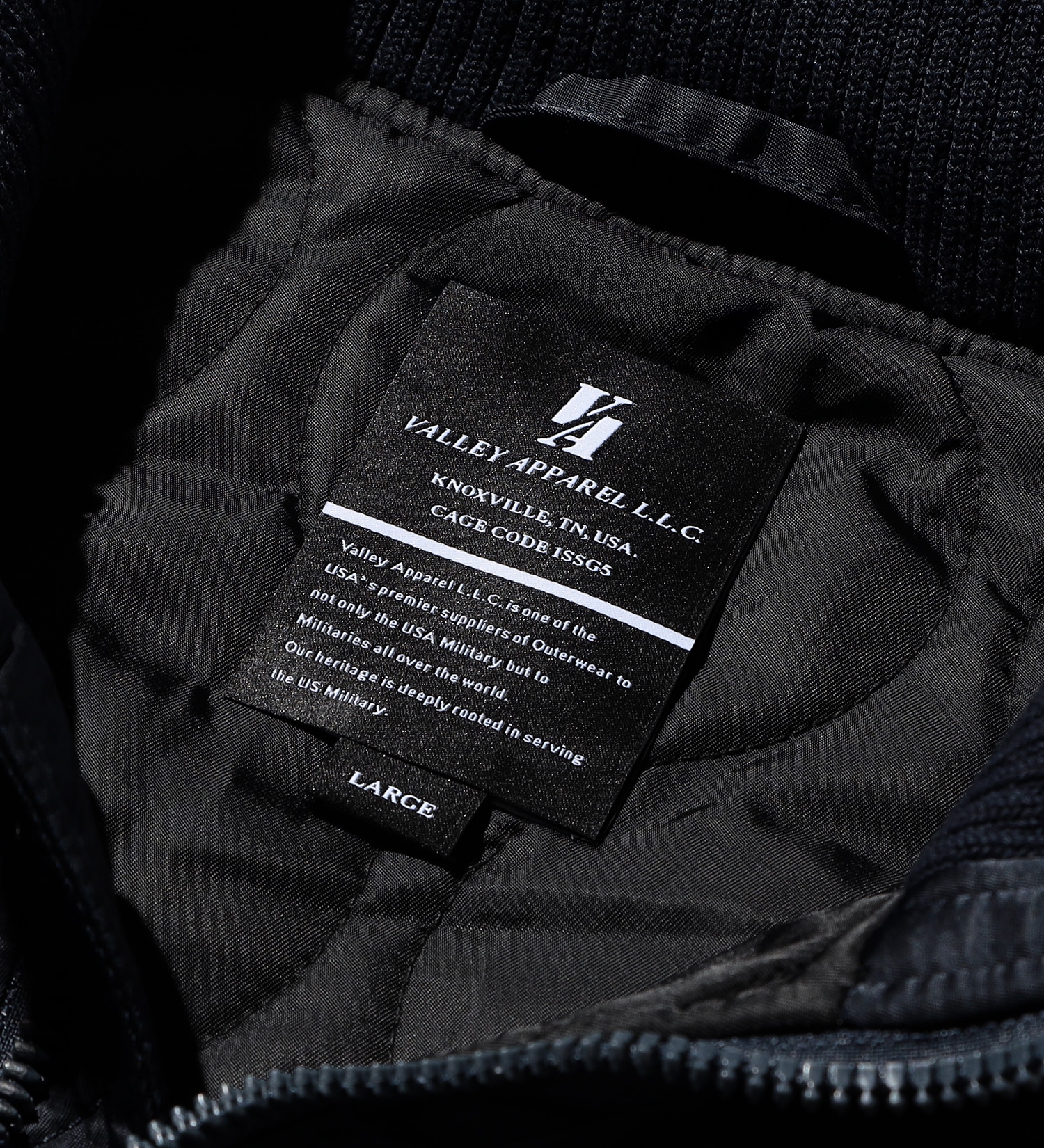 VALLEY APPAREL(バレー アパレル)のフーデッドリブフライトナイロンジャケット|ジャケット/アウター/ミリタリージャケット/メンズ|ネイビー