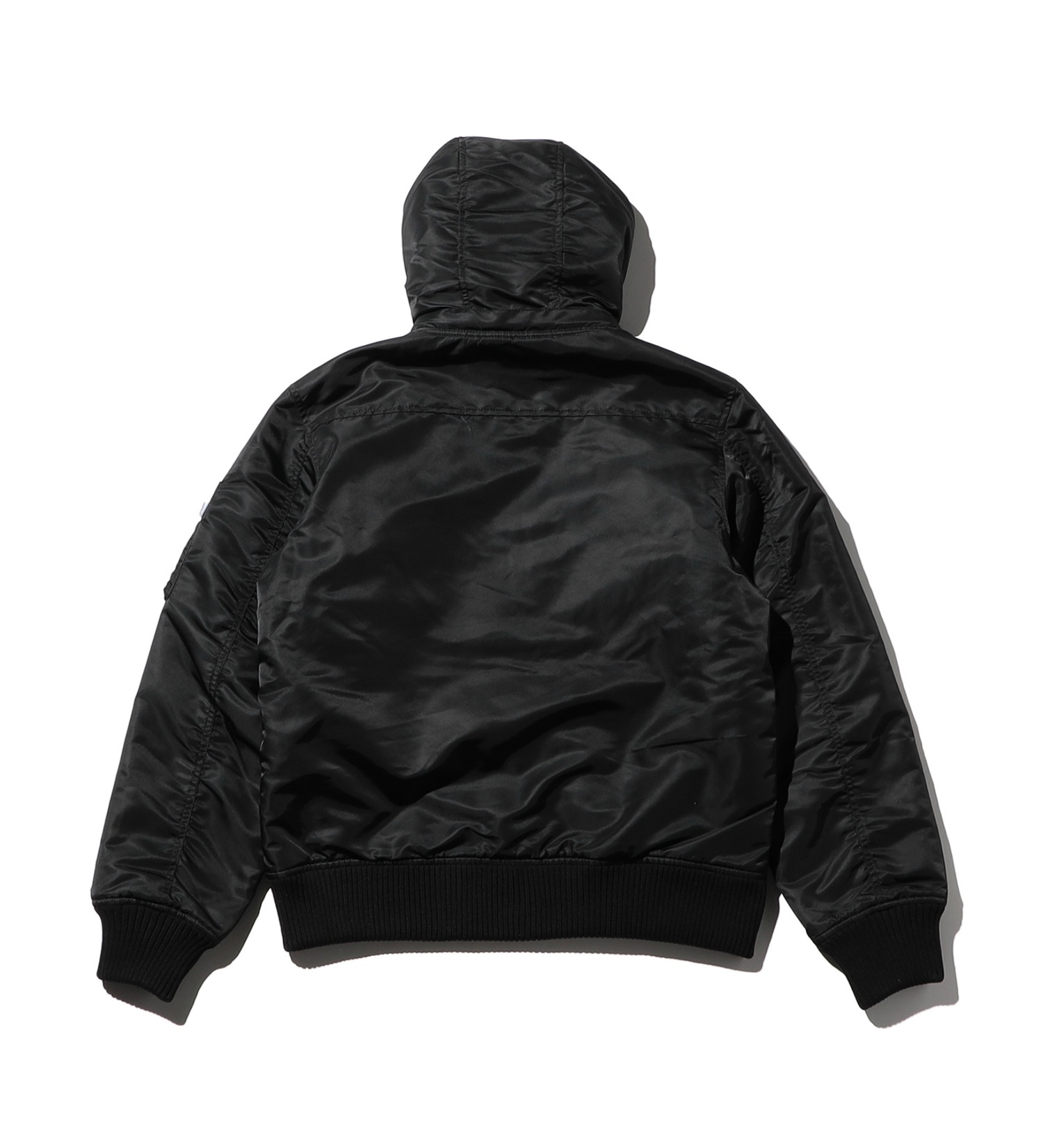 VALLEY APPAREL(バレー アパレル)の【大きいサイズ】フーデッドフライト ジャケット|ジャケット/アウター/ミリタリージャケット/メンズ|ブラック