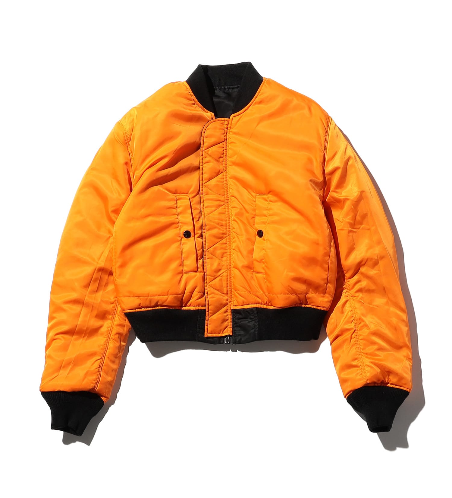 VALLEY APPAREL(バレー アパレル)のレディース MA-1 ショートナイロンジャケット|ジャケット/アウター/ミリタリージャケット/レディース|ブラック