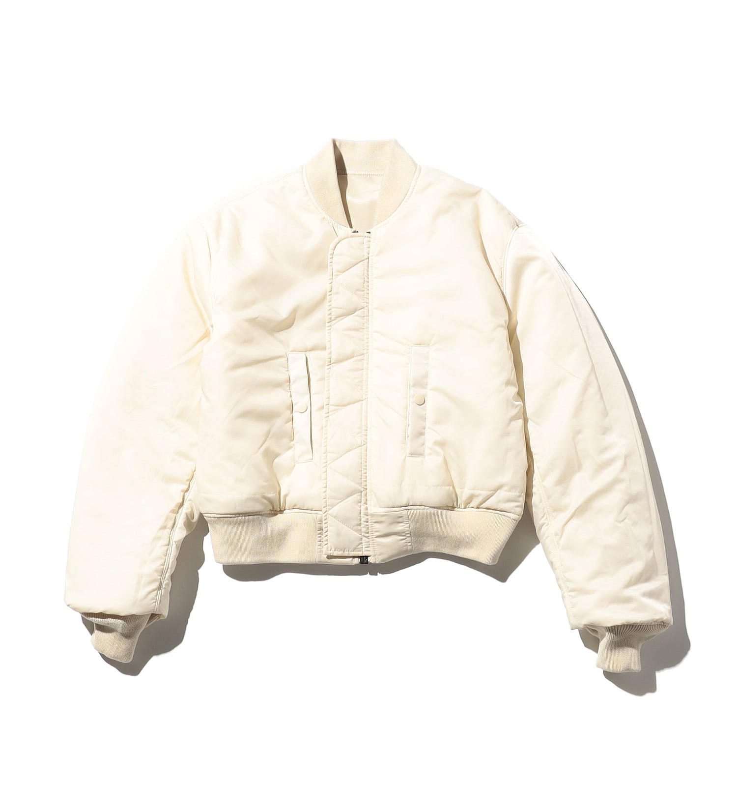 VALLEY APPAREL(バレー アパレル)のレディース MA-1 ショートナイロンジャケット|ジャケット/アウター/ミリタリージャケット/レディース|アイボリー