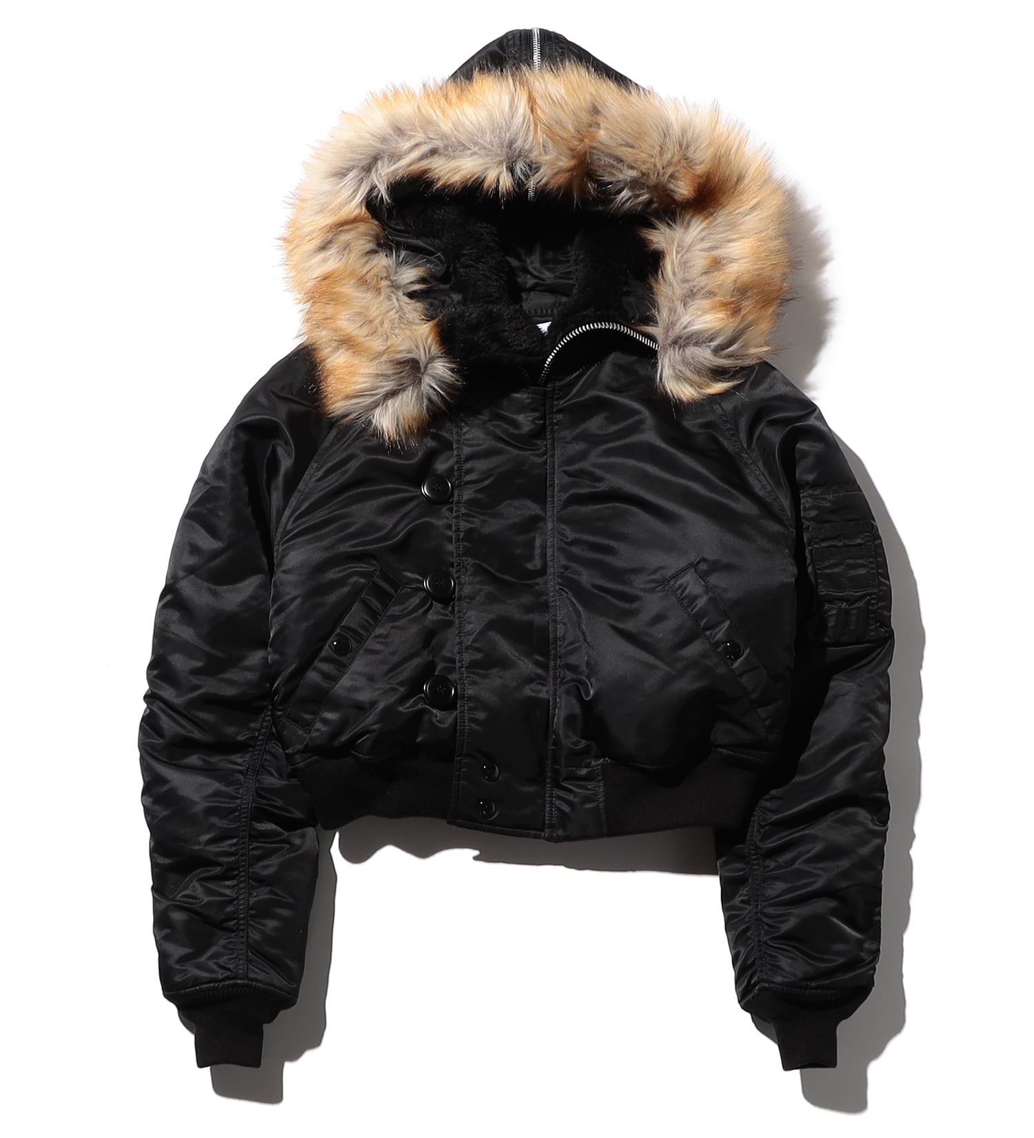 VALLEY APPAREL(バレー アパレル)のレディース N-2B ショートナイロンジャケット|ジャケット/アウター/ミリタリージャケット/レディース|ブラック