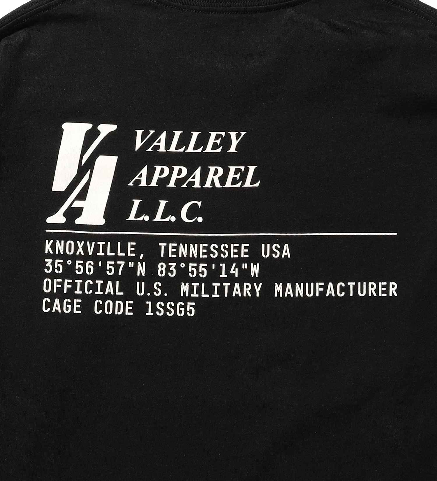VALLEY APPAREL(バレー アパレル)のバーティカルロゴプリントTシャツ 長袖|トップス/Tシャツ/カットソー/メンズ|ブラック
