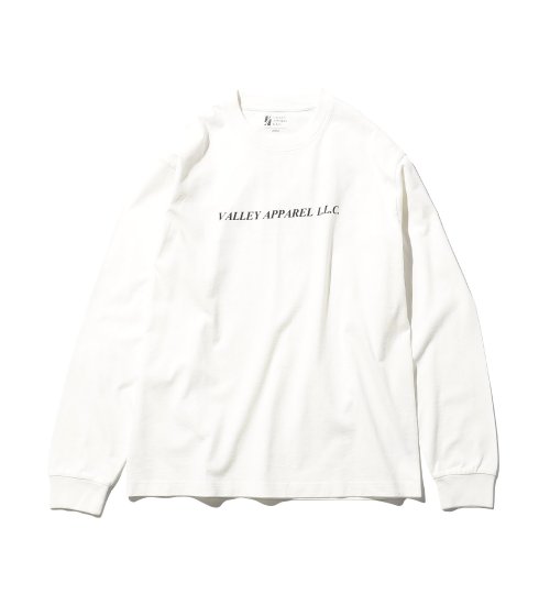 VALLEY APPAREL(バレー アパレル)のバーティカルロゴプリントTシャツ 長袖|トップス/Tシャツ/カットソー/メンズ|ホワイト