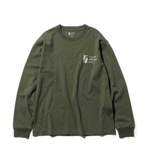 VALLEY APPAREL(バレー アパレル)のスクアドロンパッチプリントTシャツ 長袖|トップス/Tシャツ/カットソー/メンズ|グリーン