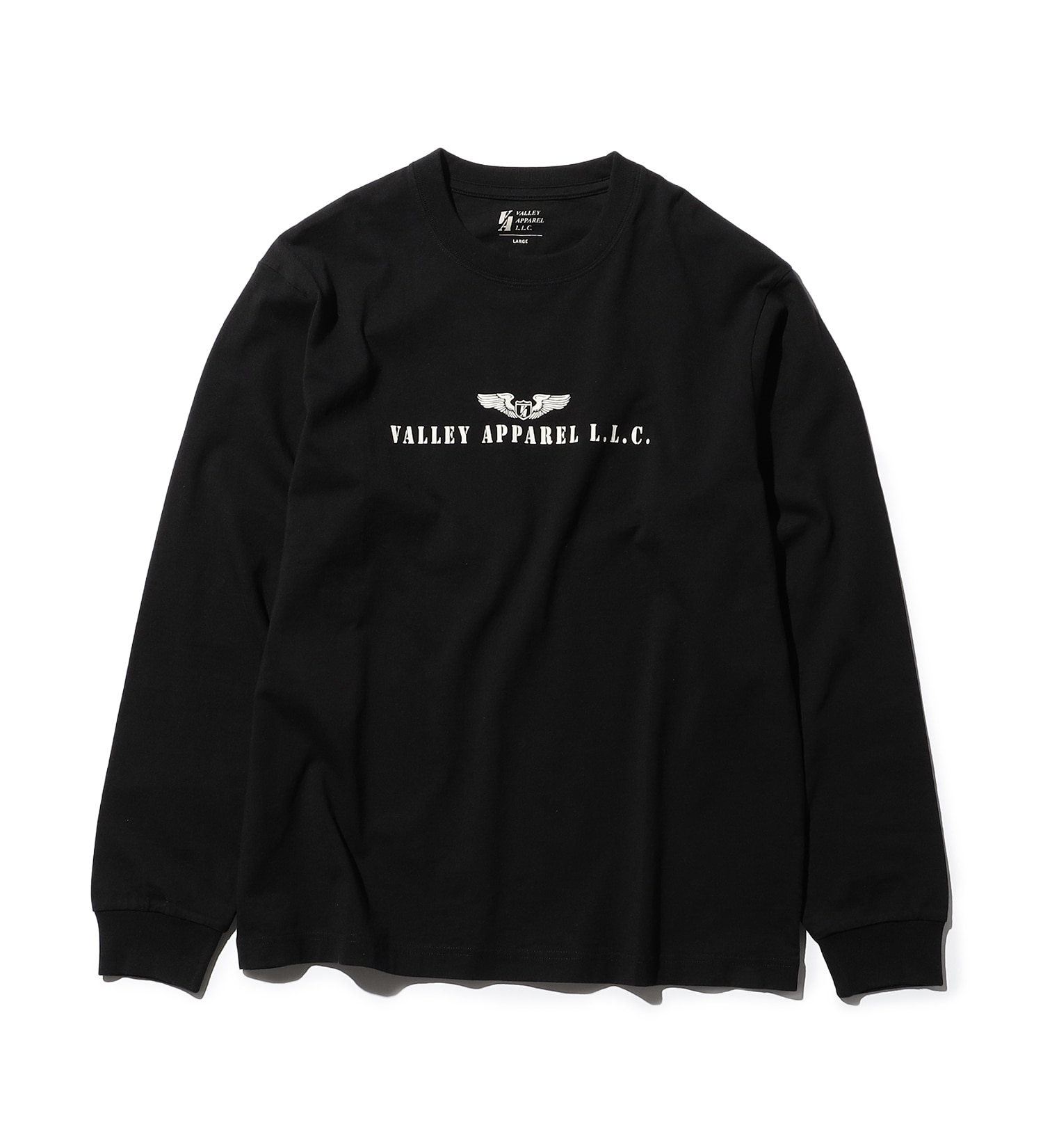 VALLEY APPAREL(バレー アパレル)のウィングマークプリントTシャツ 長袖|トップス/Tシャツ/カットソー/メンズ|ブラック