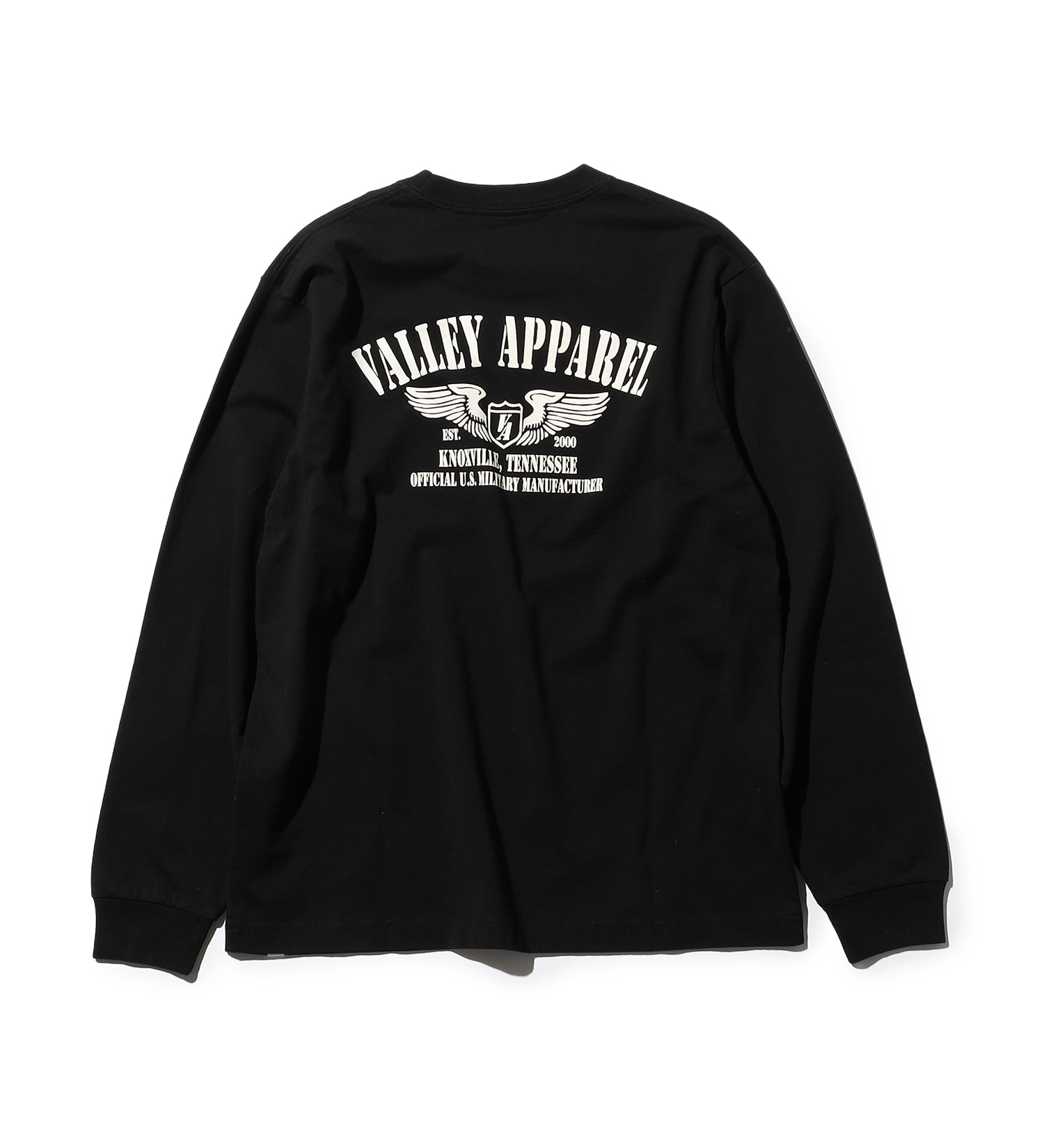 VALLEY APPAREL(バレー アパレル)のウィングマークプリントTシャツ 長袖|トップス/Tシャツ/カットソー/メンズ|ブラック