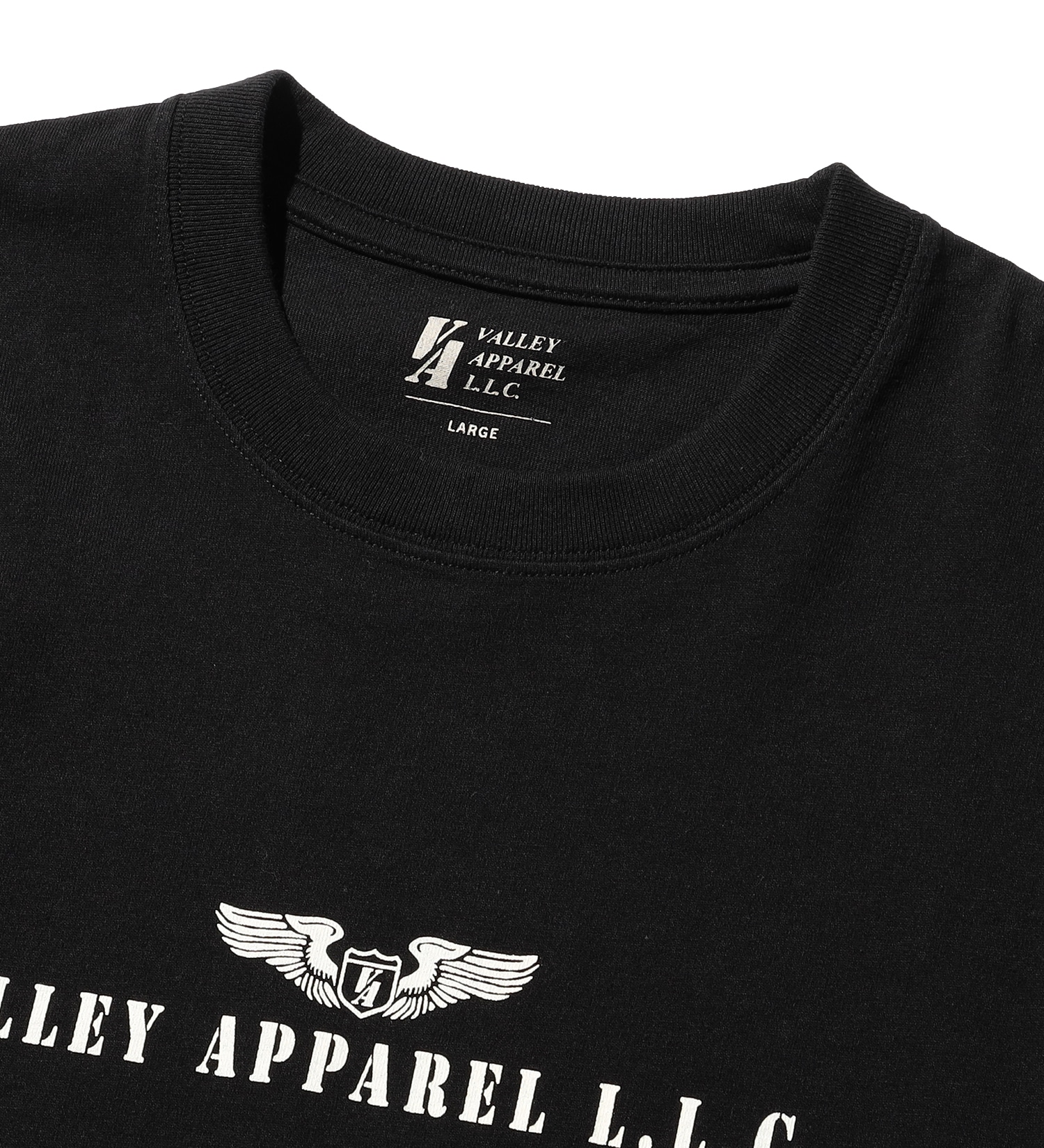 VALLEY APPAREL(バレー アパレル)のウィングマークプリントTシャツ 長袖|トップス/Tシャツ/カットソー/メンズ|ブラック