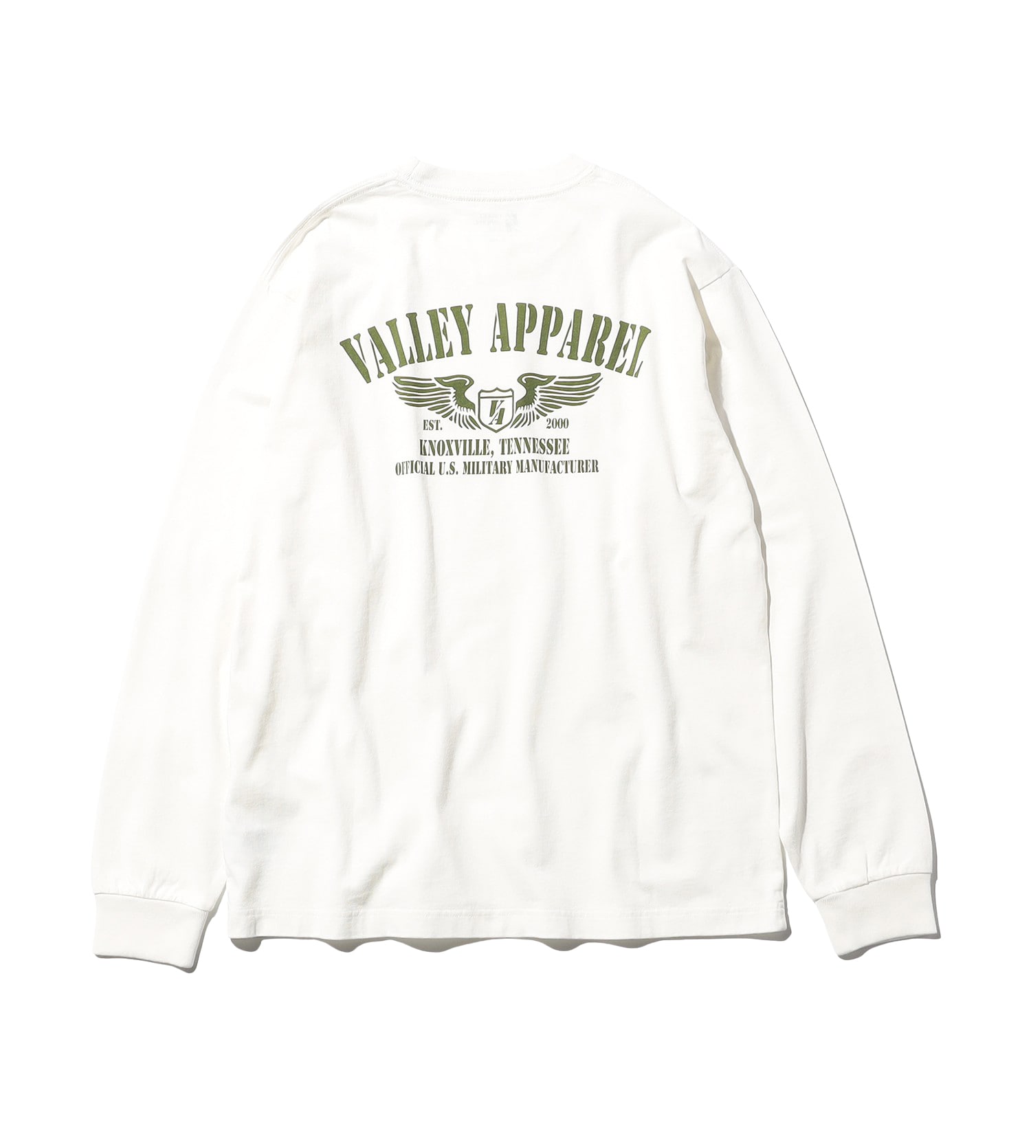 VALLEY APPAREL(バレー アパレル)のウィングマークプリントTシャツ 長袖|トップス/Tシャツ/カットソー/メンズ|ホワイト