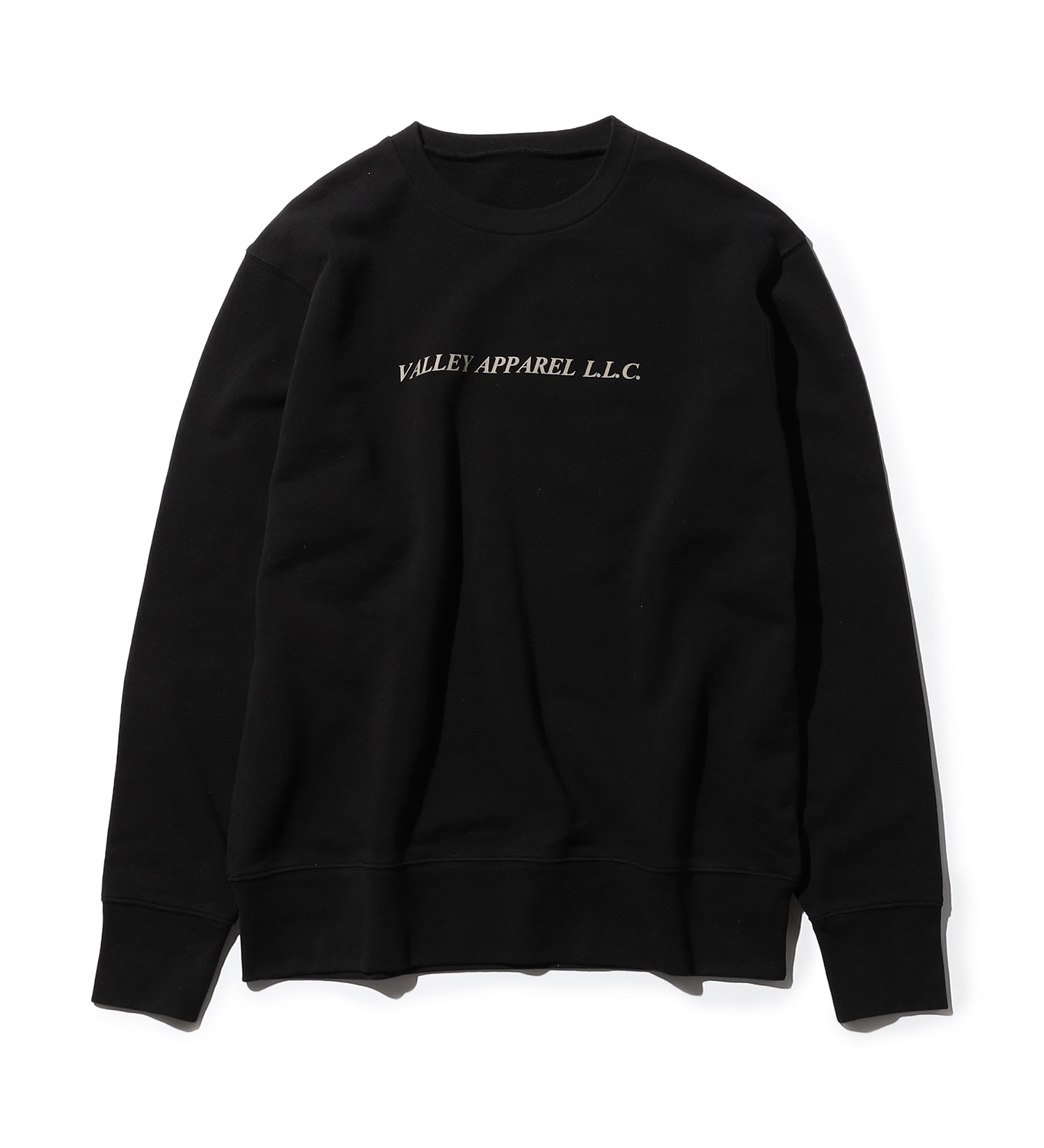 VALLEY APPAREL(バレー アパレル)のバーティカルロゴクルーネックスウェット|トップス/スウェット/メンズ|ブラック