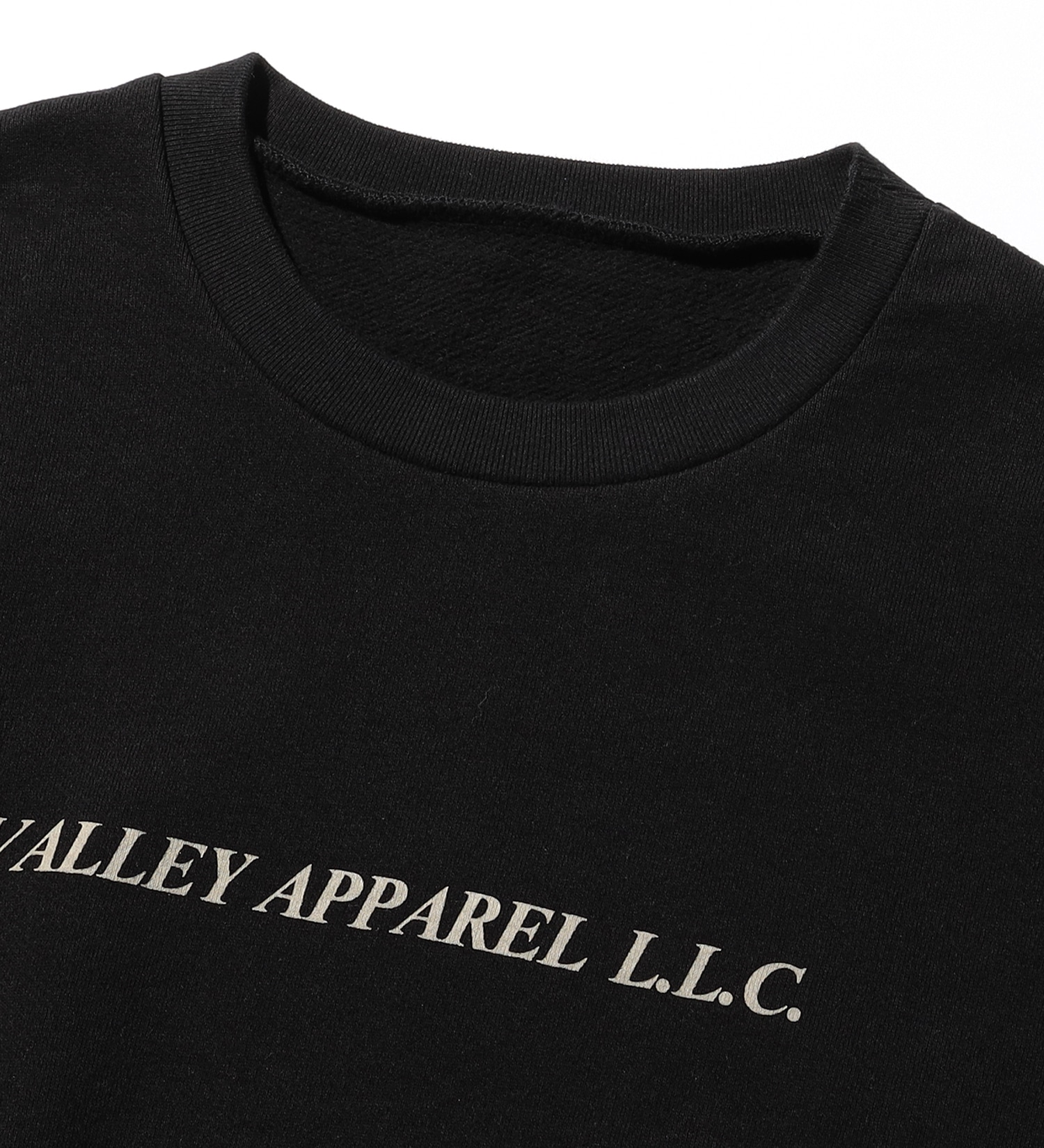 VALLEY APPAREL(バレー アパレル)のバーティカルロゴクルーネックスウェット|トップス/スウェット/メンズ|ブラック