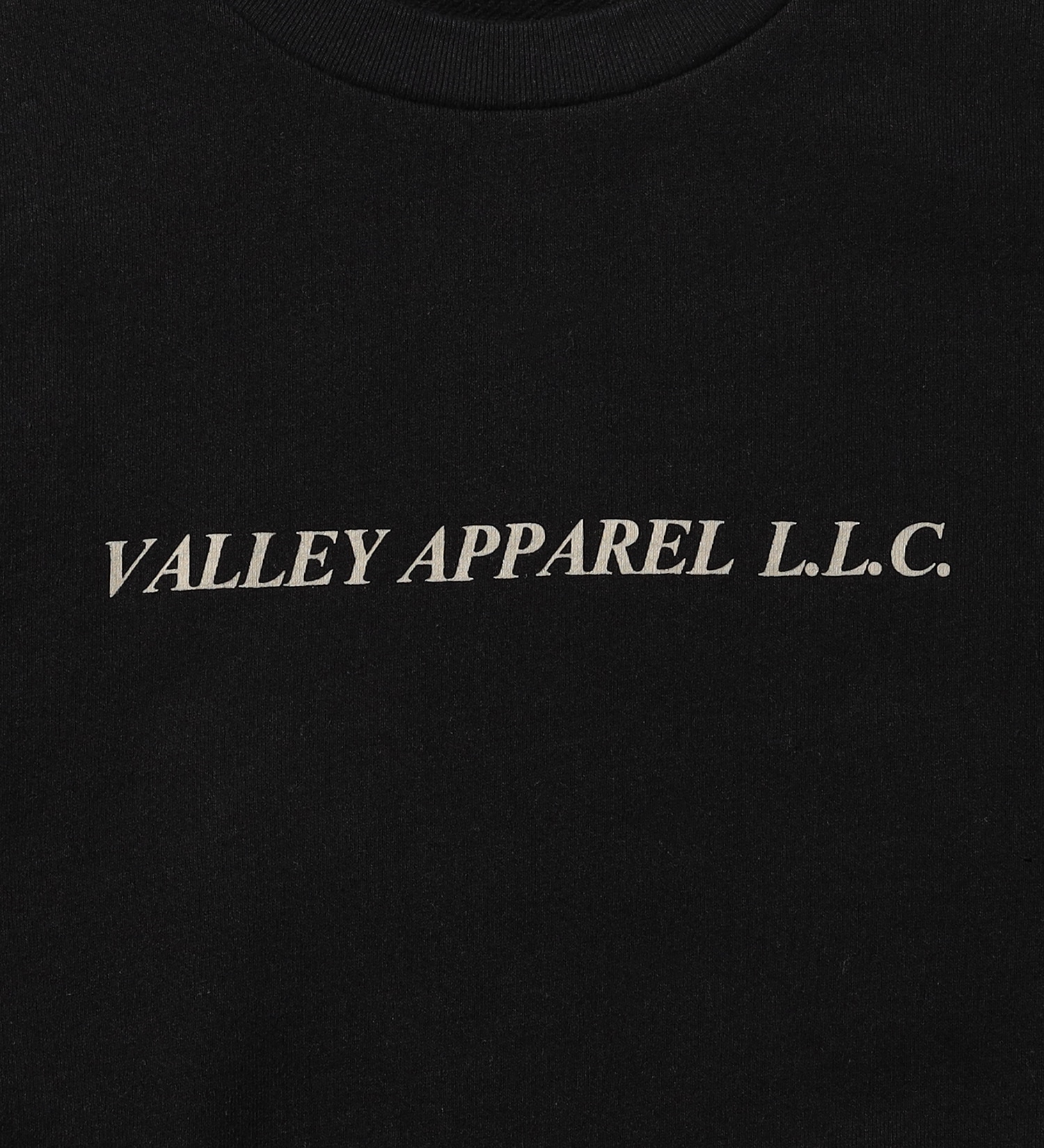 VALLEY APPAREL(バレー アパレル)のバーティカルロゴクルーネックスウェット|トップス/スウェット/メンズ|ブラック