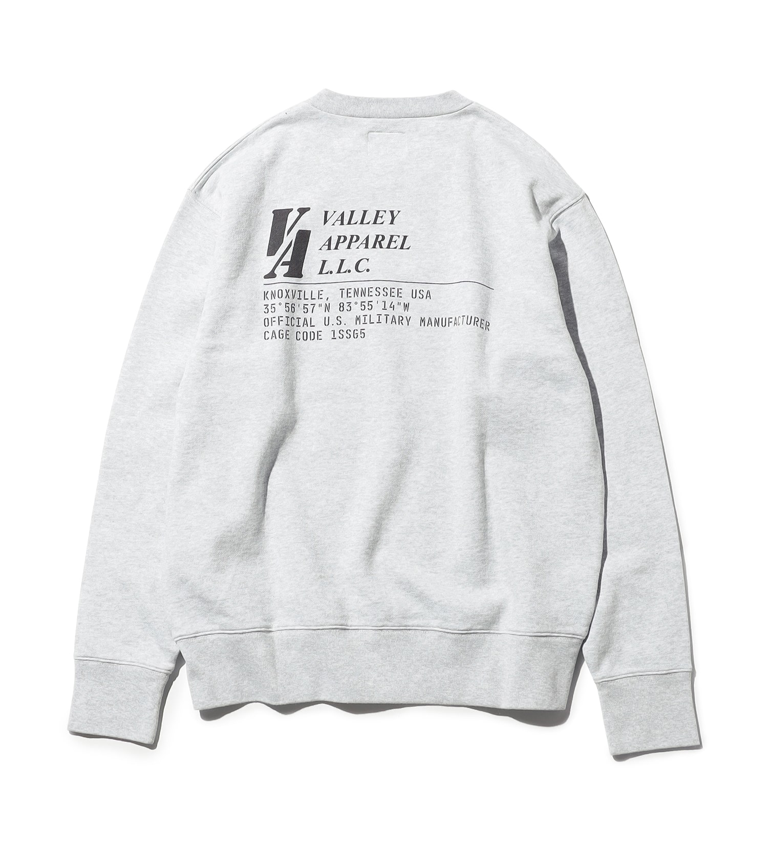 VALLEY APPAREL(バレー アパレル)のバーティカルロゴクルーネックスウェット|トップス/スウェット/メンズ|ヘザ-グレー