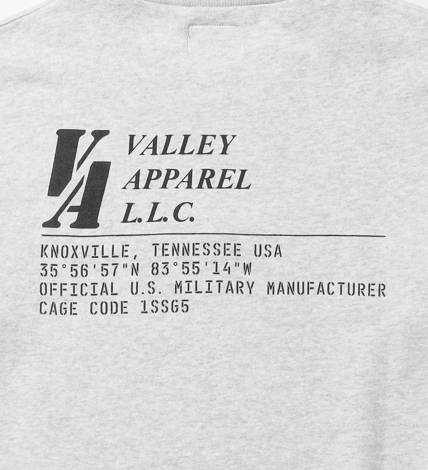 VALLEY APPAREL(バレー アパレル)のバーティカルロゴクルーネックスウェット|トップス/スウェット/メンズ|ヘザ-グレー