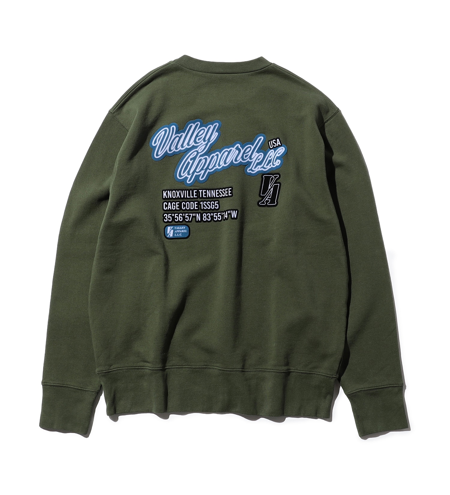 VALLEY APPAREL(バレー アパレル)のスタジャンワッペン風クルーネックスウェット|トップス/スウェット/メンズ|ヘザ-グレー