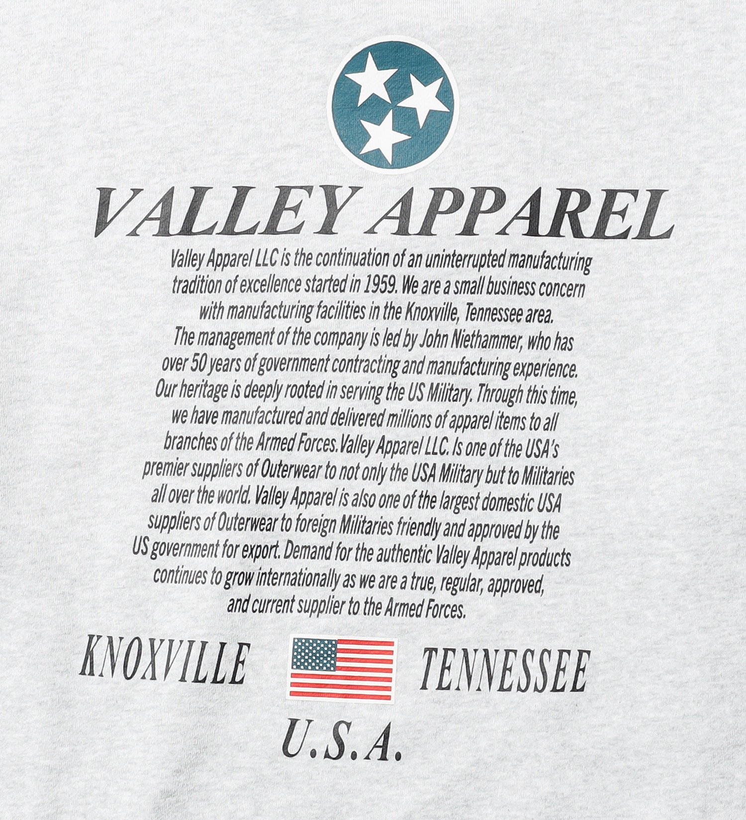 VALLEY APPAREL(バレー アパレル)のヒストリープリントクルーネックスウェット|トップス/スウェット/メンズ|ヘザ-グレー