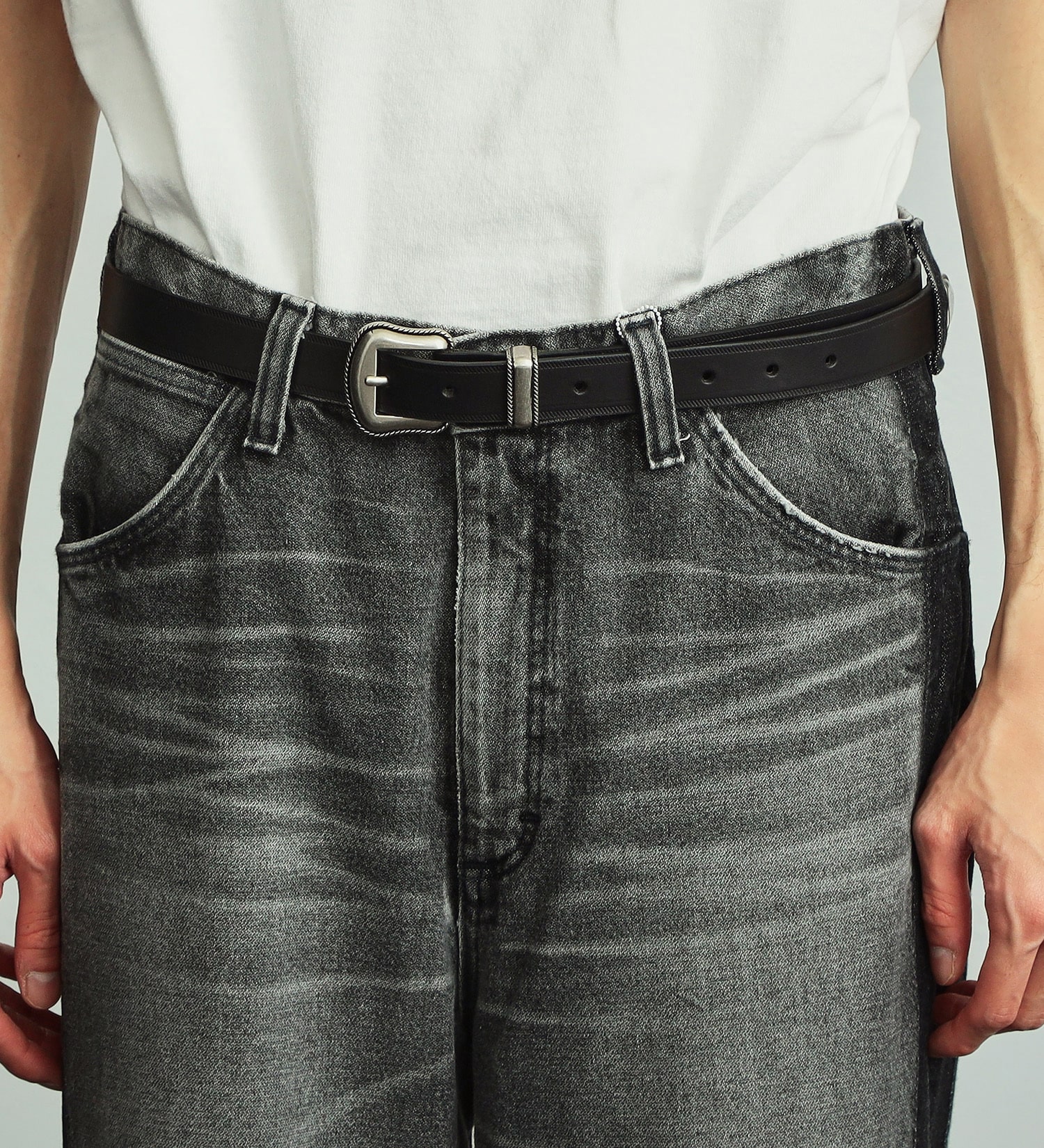 Wrangler(ラングラー)のWrangler牛革ベルト|ファッション雑貨/ベルト/メンズ|ブラック