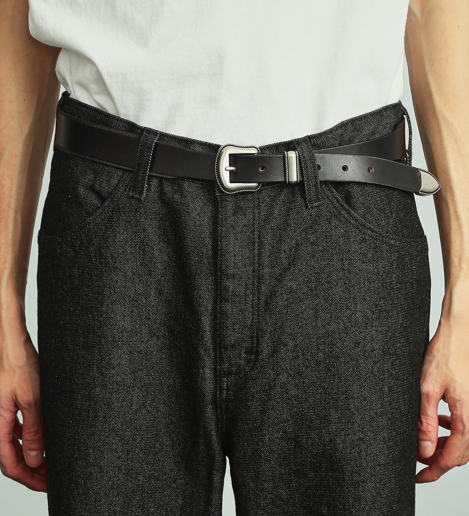 Wrangler(ラングラー)のWrangler牛革ベルト|ファッション雑貨/ベルト/メンズ|ブラック