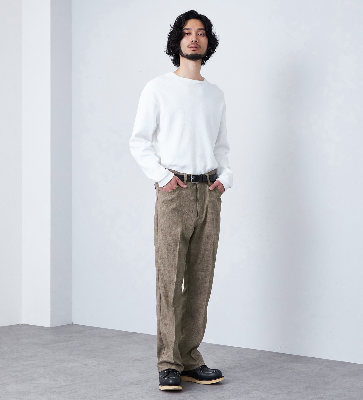 Wrangler(ラングラー)のWRANGLER WRANCHER/【リネンライク】ランチャーフレアードレスパンツ|パンツ/パンツ/メンズ|ベージュ