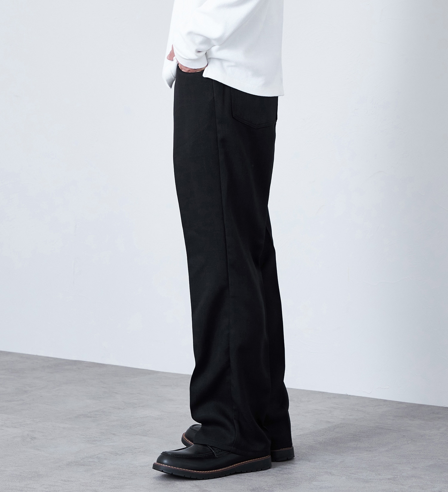 Wrangler(ラングラー)のWRANGLER WRANCHER/【リネンライク】ランチャーフレアードレスパンツ|パンツ/パンツ/メンズ|ブラック