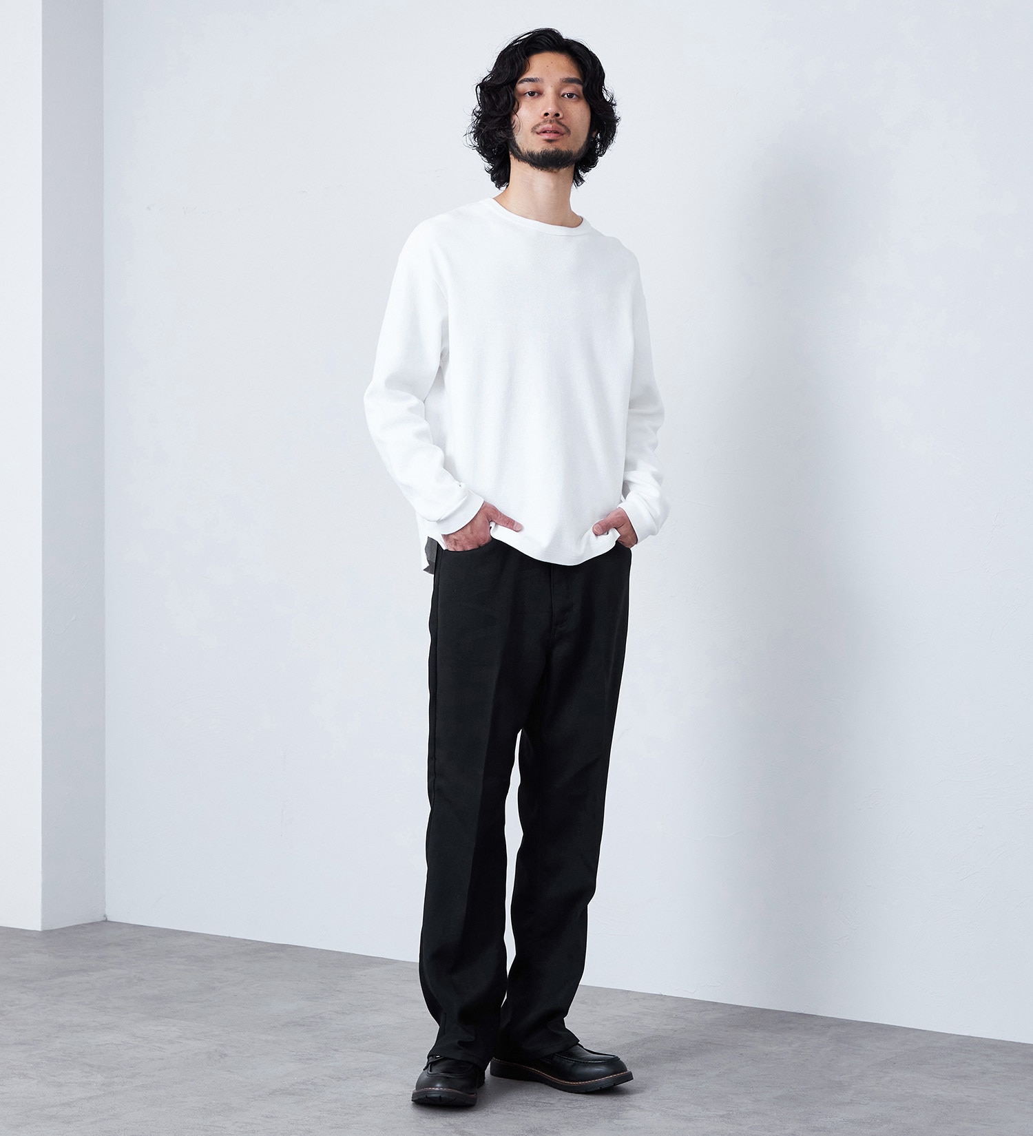 Wrangler(ラングラー)のWRANGLER WRANCHER/【リネンライク】ランチャーフレアードレスパンツ|パンツ/パンツ/メンズ|ブラック