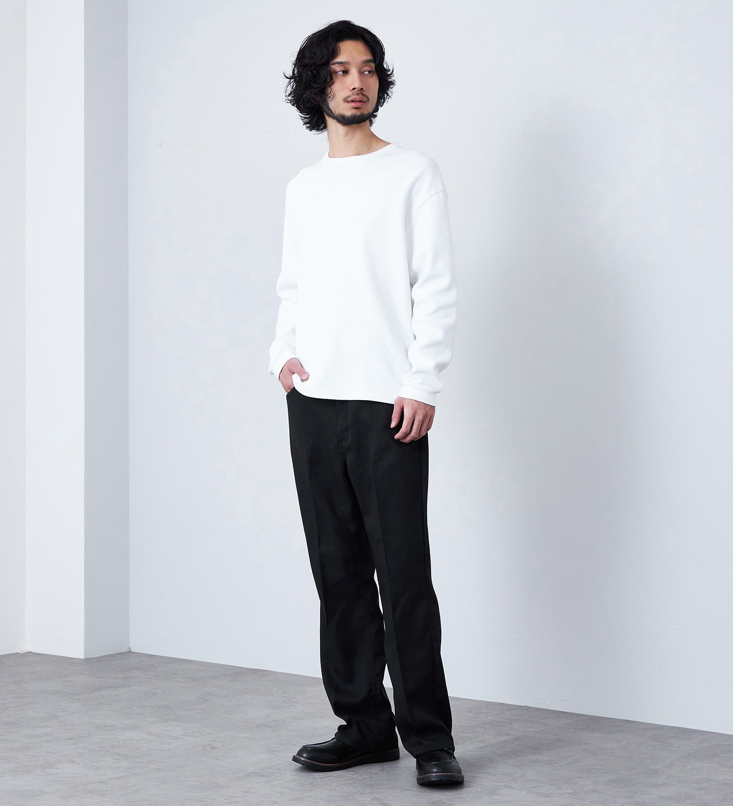 Wrangler(ラングラー)のWRANGLER WRANCHER/【リネンライク】ランチャーフレアードレスパンツ|パンツ/パンツ/メンズ|ブラック