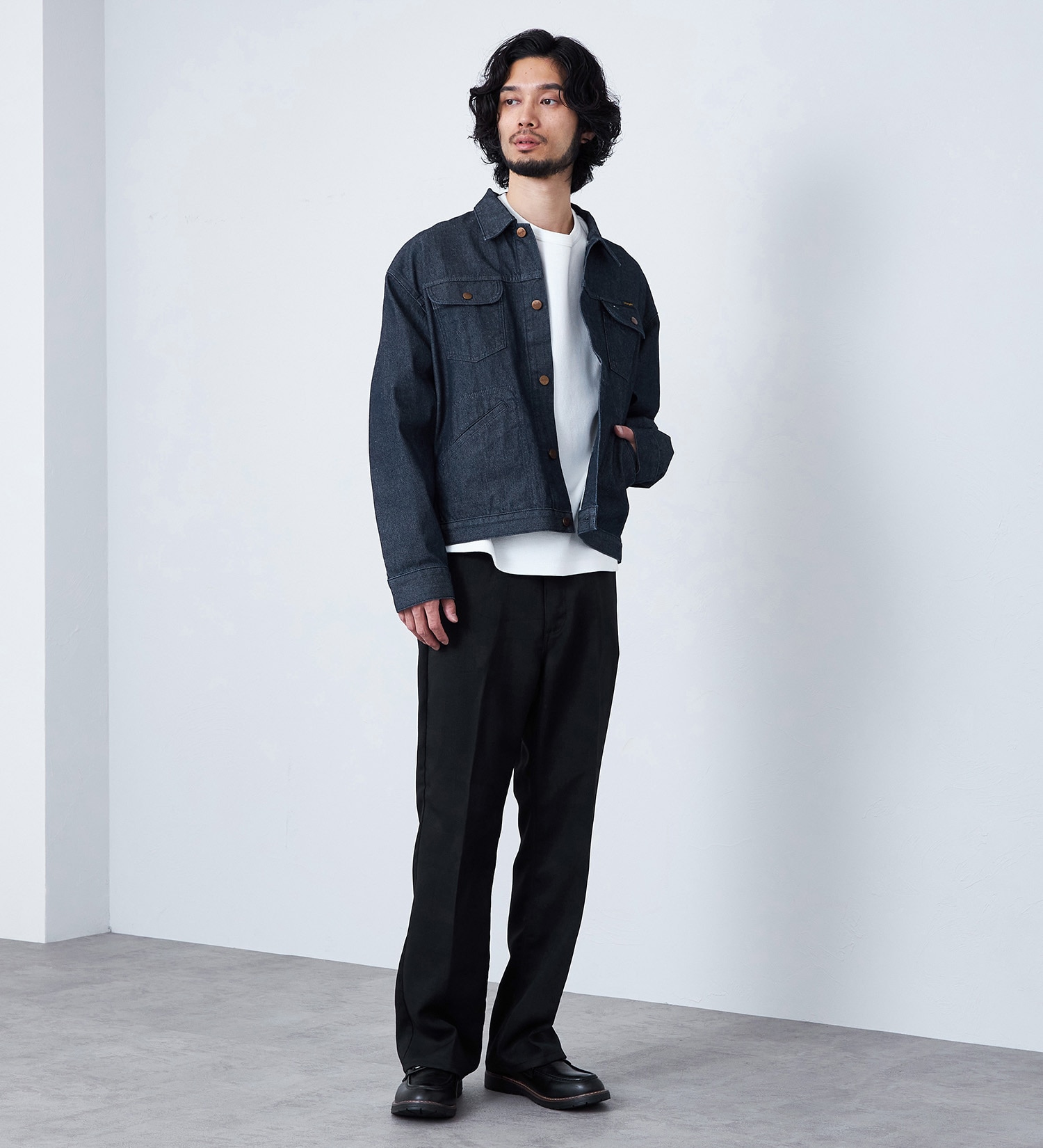 Wrangler(ラングラー)のWRANGLER WRANCHER/【リネンライク】ランチャーフレアードレスパンツ|パンツ/パンツ/メンズ|ブラック