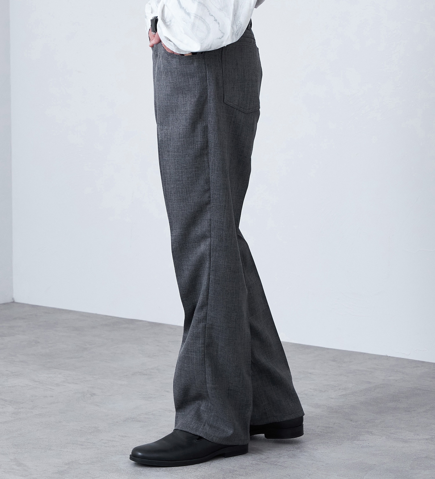 Wrangler(ラングラー)のWRANGLER WRANCHER/【リネンライク】ランチャーフレアードレスパンツ|パンツ/パンツ/メンズ|チャコール