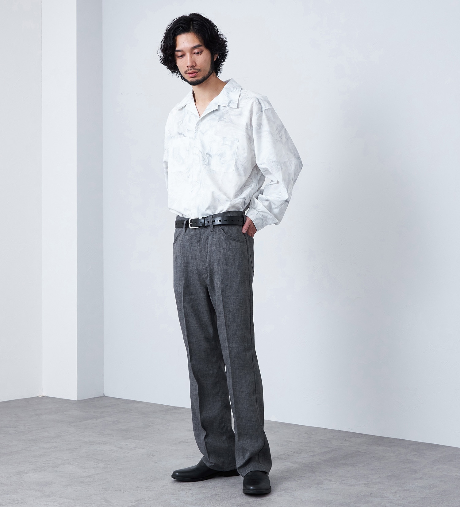 Wrangler(ラングラー)のWRANGLER WRANCHER/【リネンライク】ランチャーフレアードレスパンツ|パンツ/パンツ/メンズ|チャコール