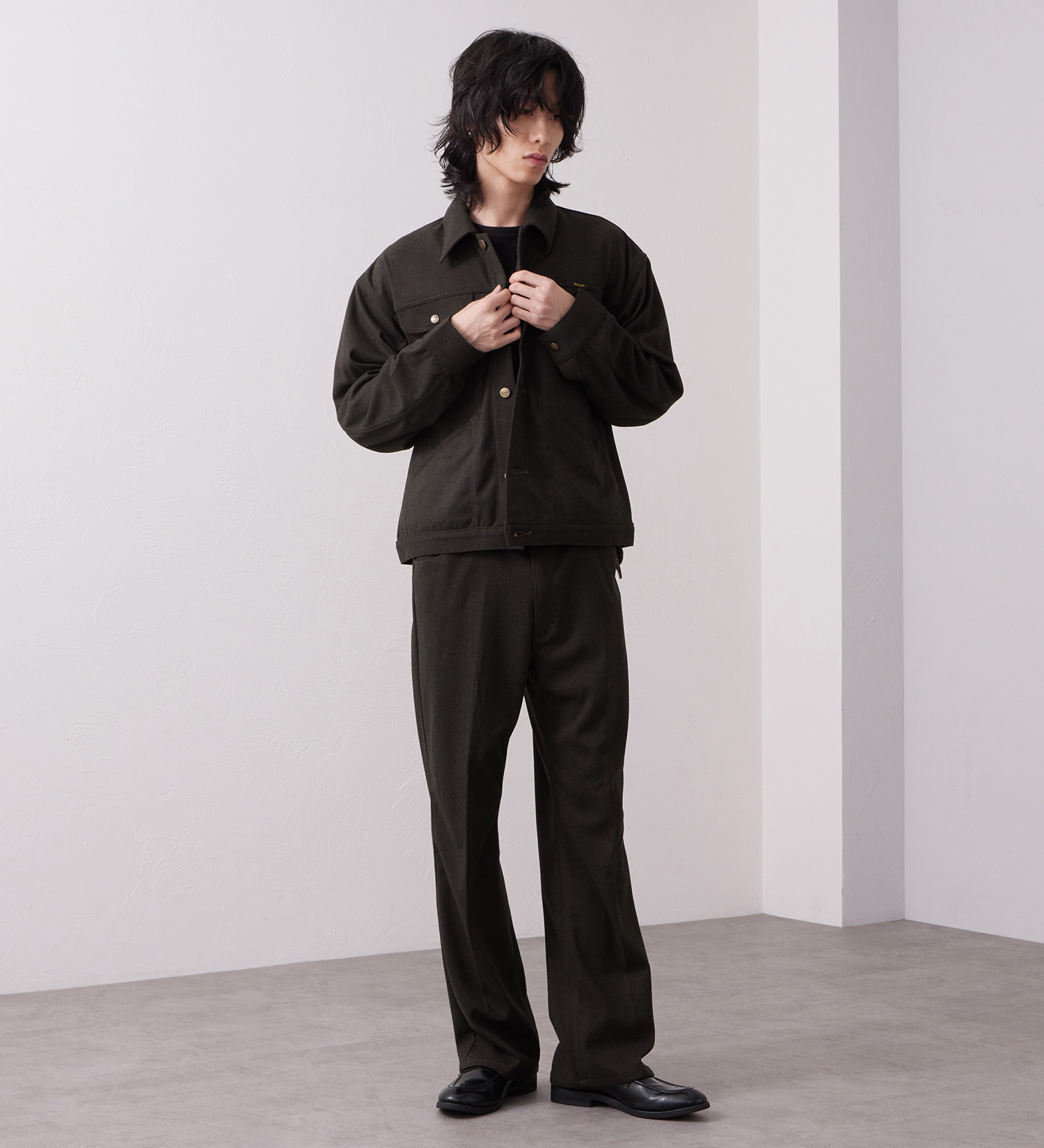 Wrangler(ラングラー)のWRANGLER WRANCHER/ランチャー フレアードレスパンツ フランネル（レングス74cm）【セットアップ対応/暖】|パンツ/パンツ/メンズ|ブラウン